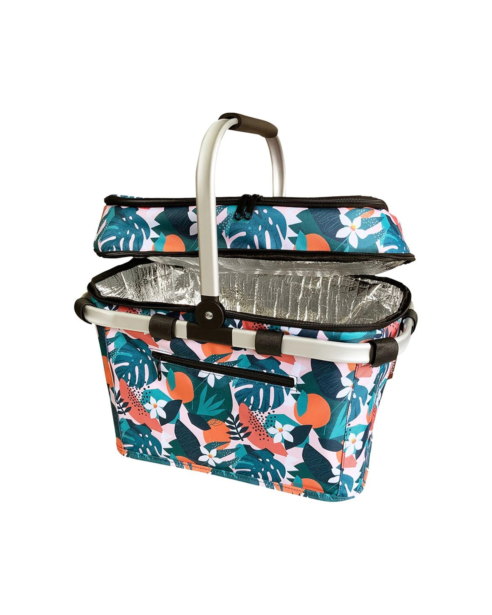 3 Sachi 4 Person Insulated Picnic Basket With Tableware Set Lightweight Design - Pattern, 3 of 4