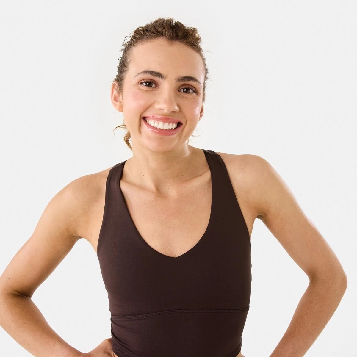 5 Active Womens Ultrasoft Longline Crop Top TUSCAN BROWN, 5 of 8