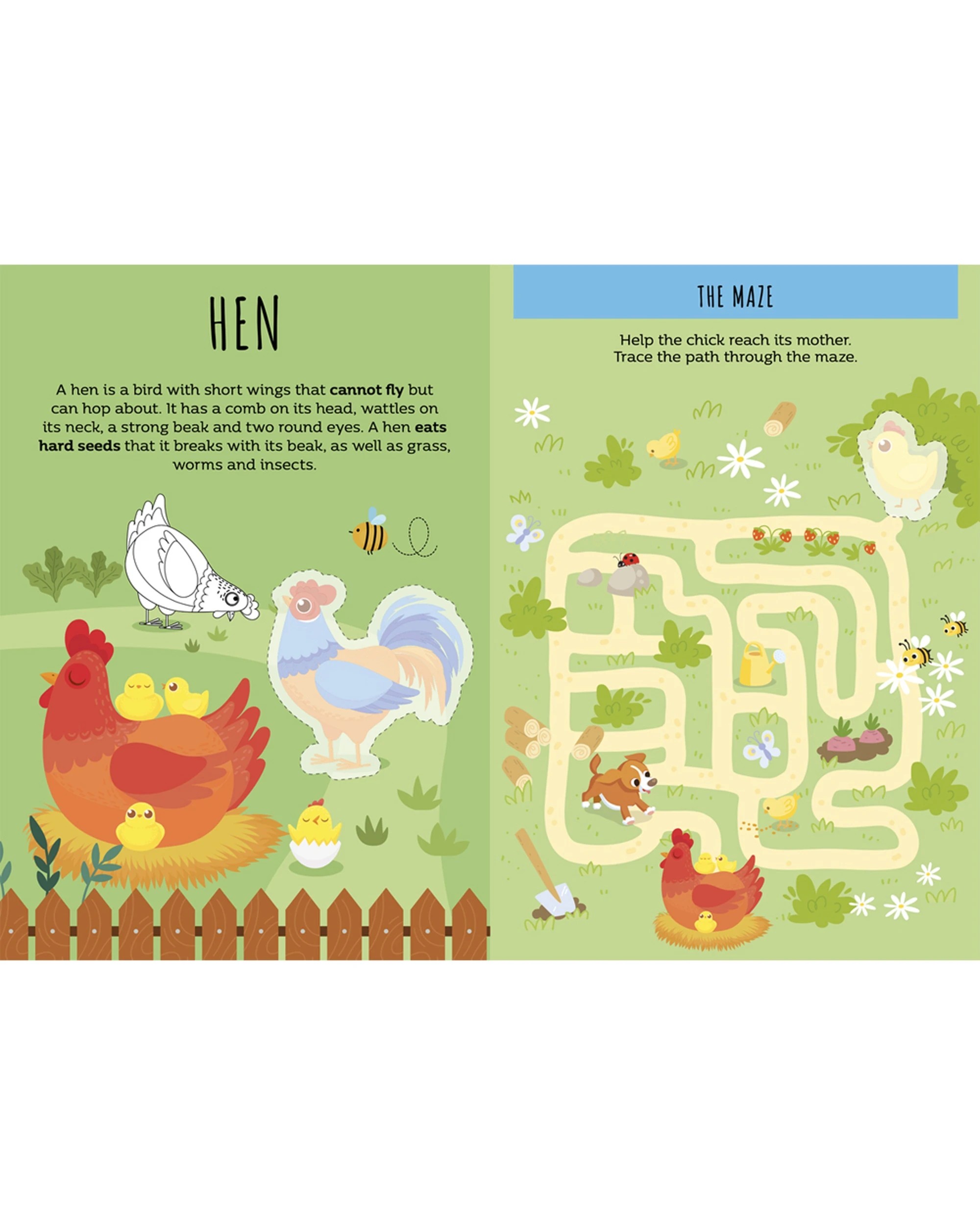 2 Sassi Stickers & Activities Book Kids Children Fun Reading The Farm - Multi, 2 of 3