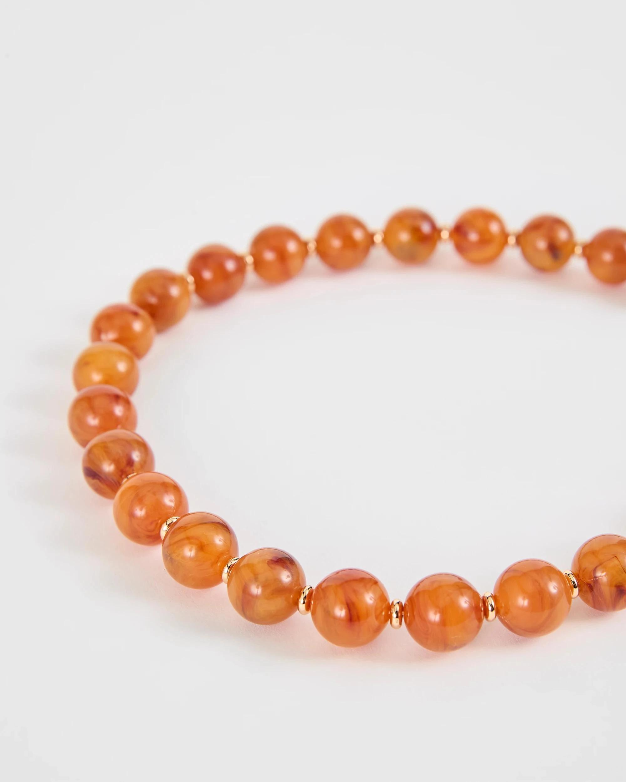 2 Target Woman Marble Look Beaded Necklace AMBER, 2 of 2