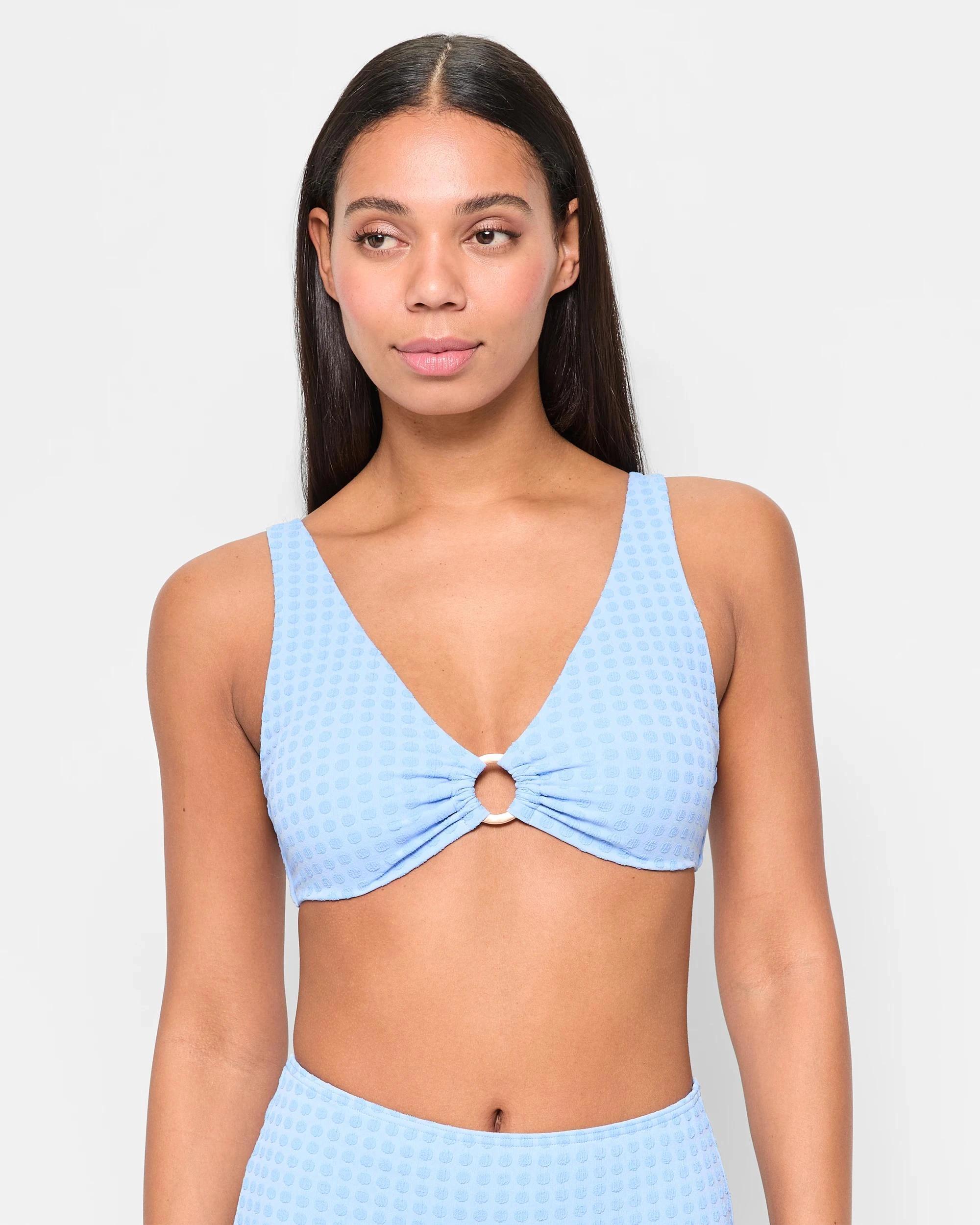 1 Target Plunge V-Neck Ring Bikini Top PERIWINKLE, 1 of 8