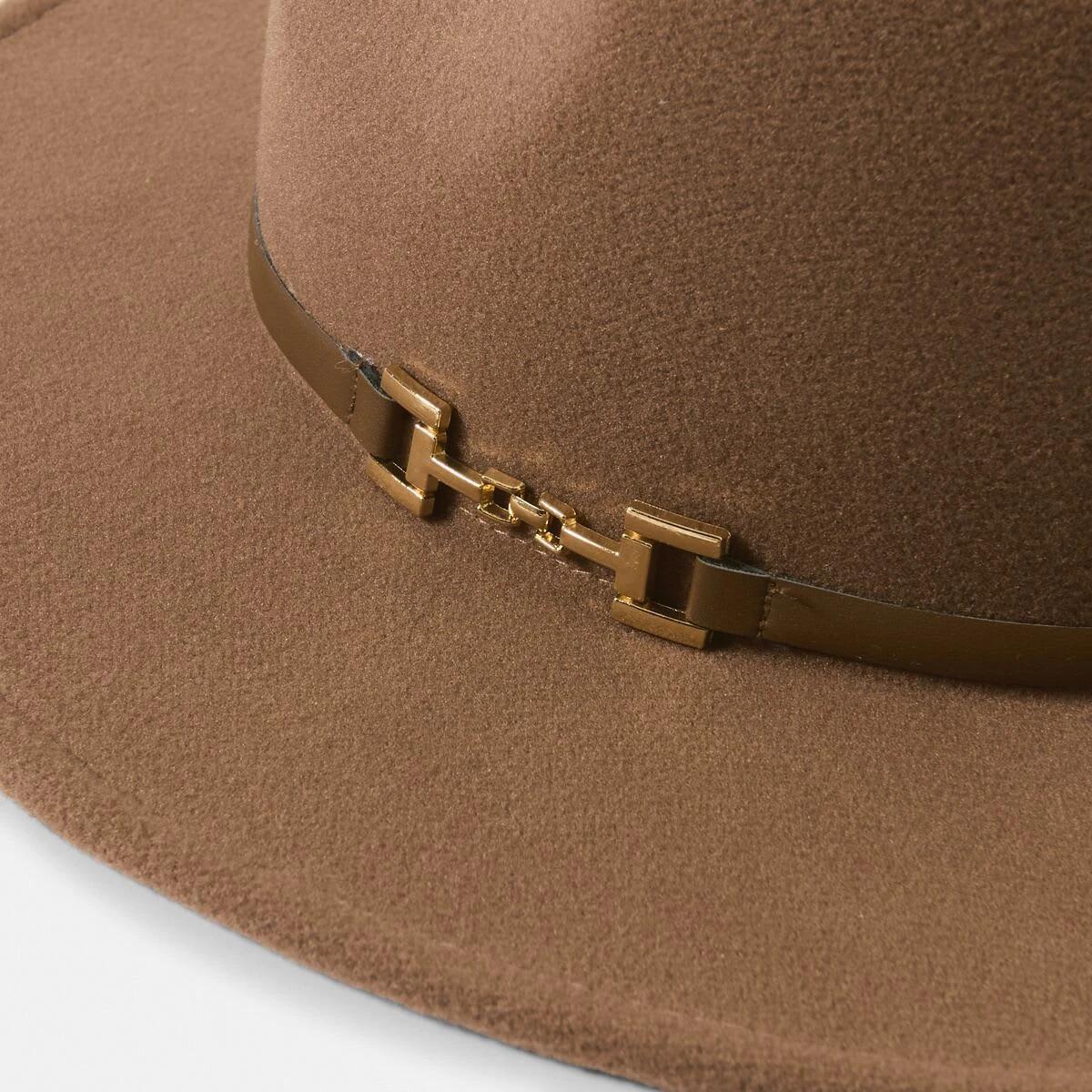 3 Metal Trim Fedora Hat Chocolate, 3 of 5