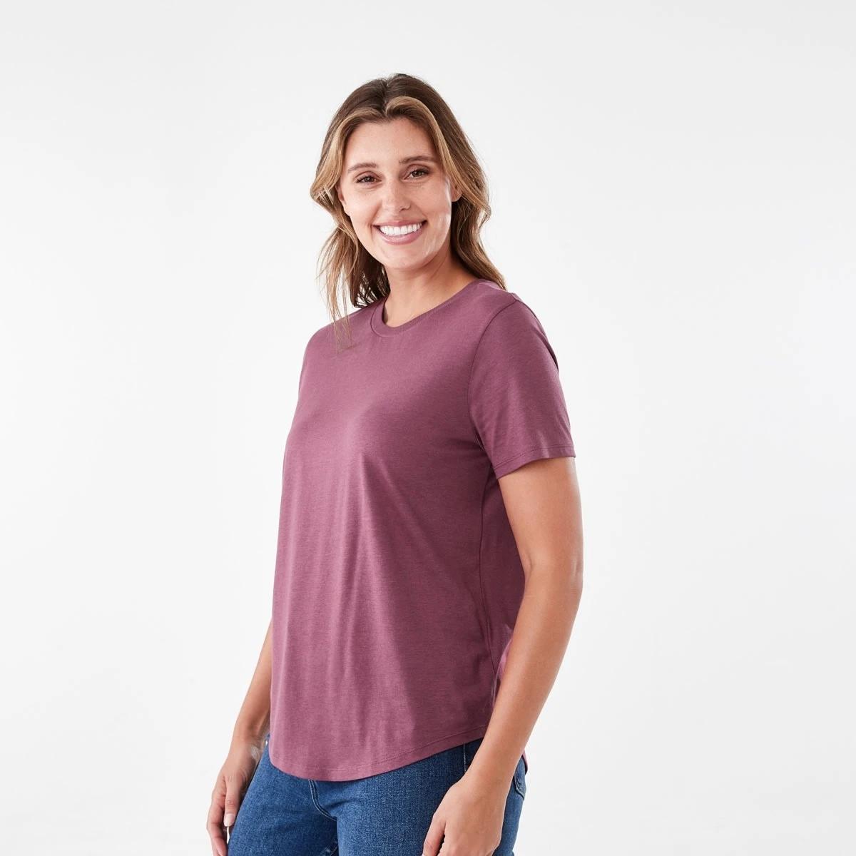 2 Short Sleeve Cotton Modal T-shirt CRUSHED BERRY, 2 of 5