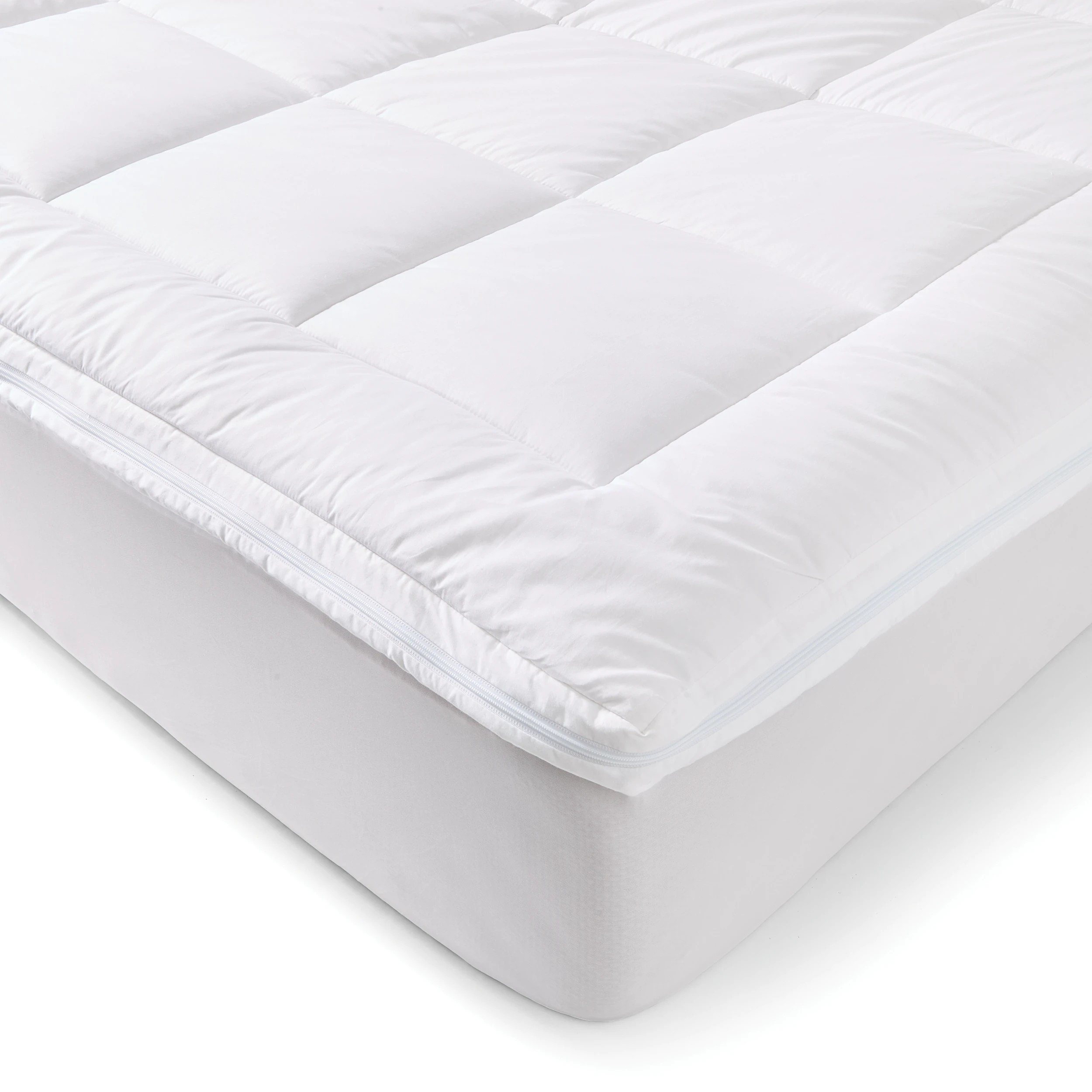 6 Washable Dual Layer Mattress Topper - Queen Bed, White, 6 of 6