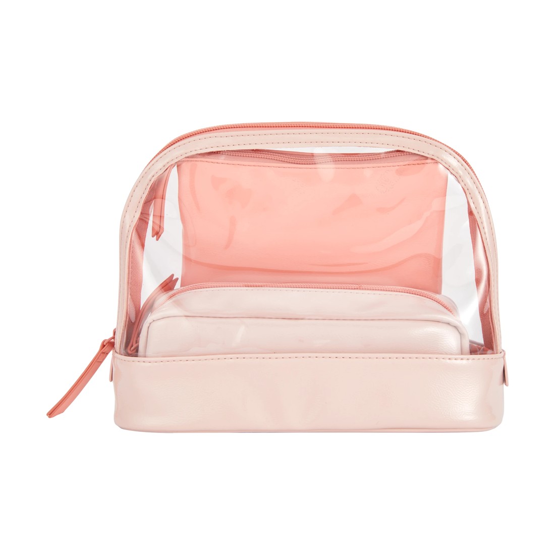 1 OXX Cosmetics 3 Piece Makeup Bag Set - Orange, 1 of 6