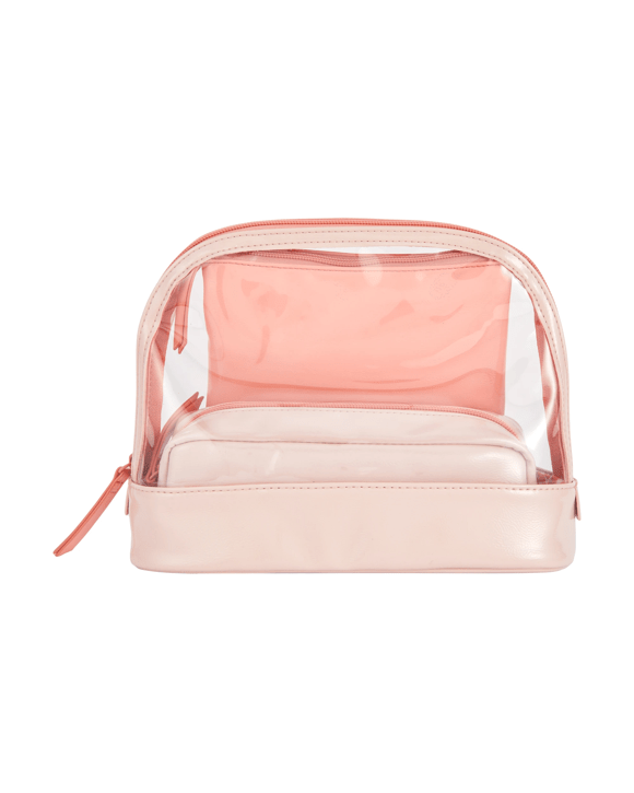 OXX Cosmetics 3 Piece Makeup Bag Set - Orange