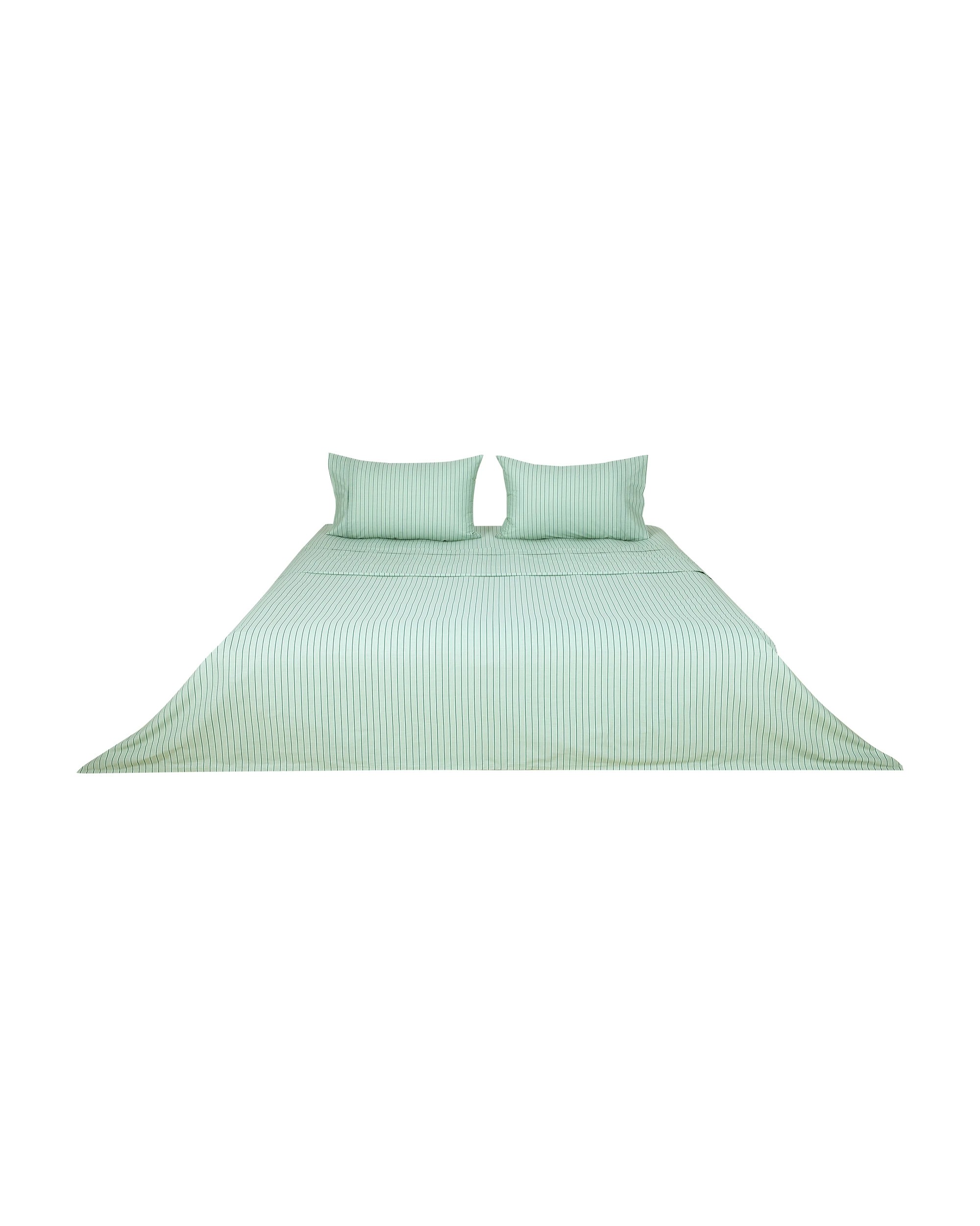 6 225 Thread Count Cotton Stripe Sheet Set - King Bed, Sage, 6 of 6