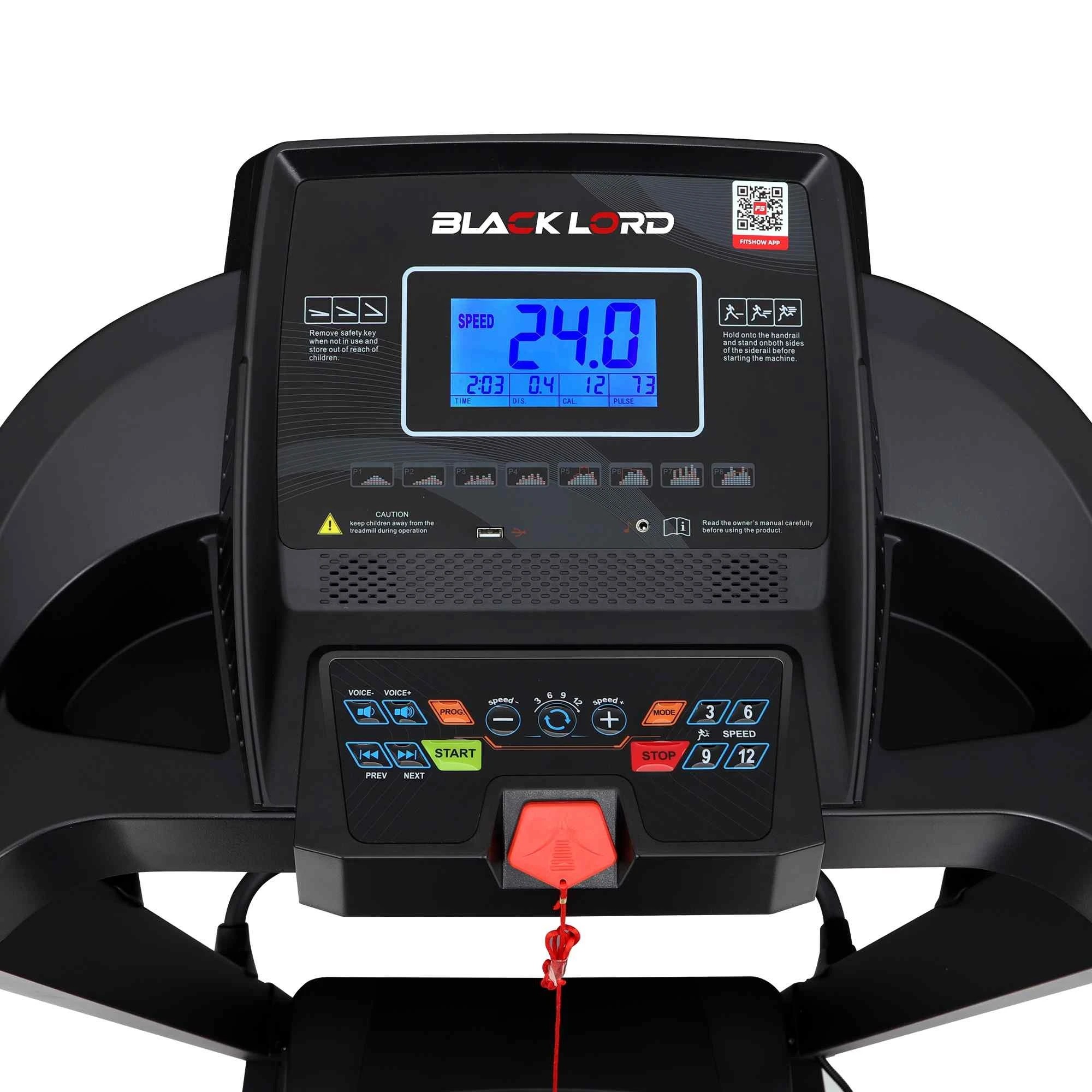 4 Black Lord Treadmill Electric Home Gym Exercise Run Machine Incline Fitness, 4 of 10