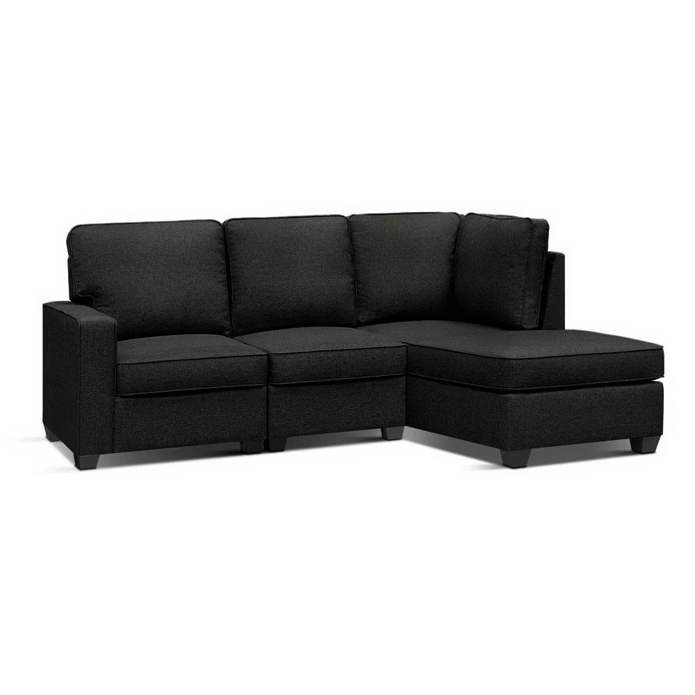 1 Artiss Modular Sofa Chaise Set 4-seater Dark - Grey, 1 of 6