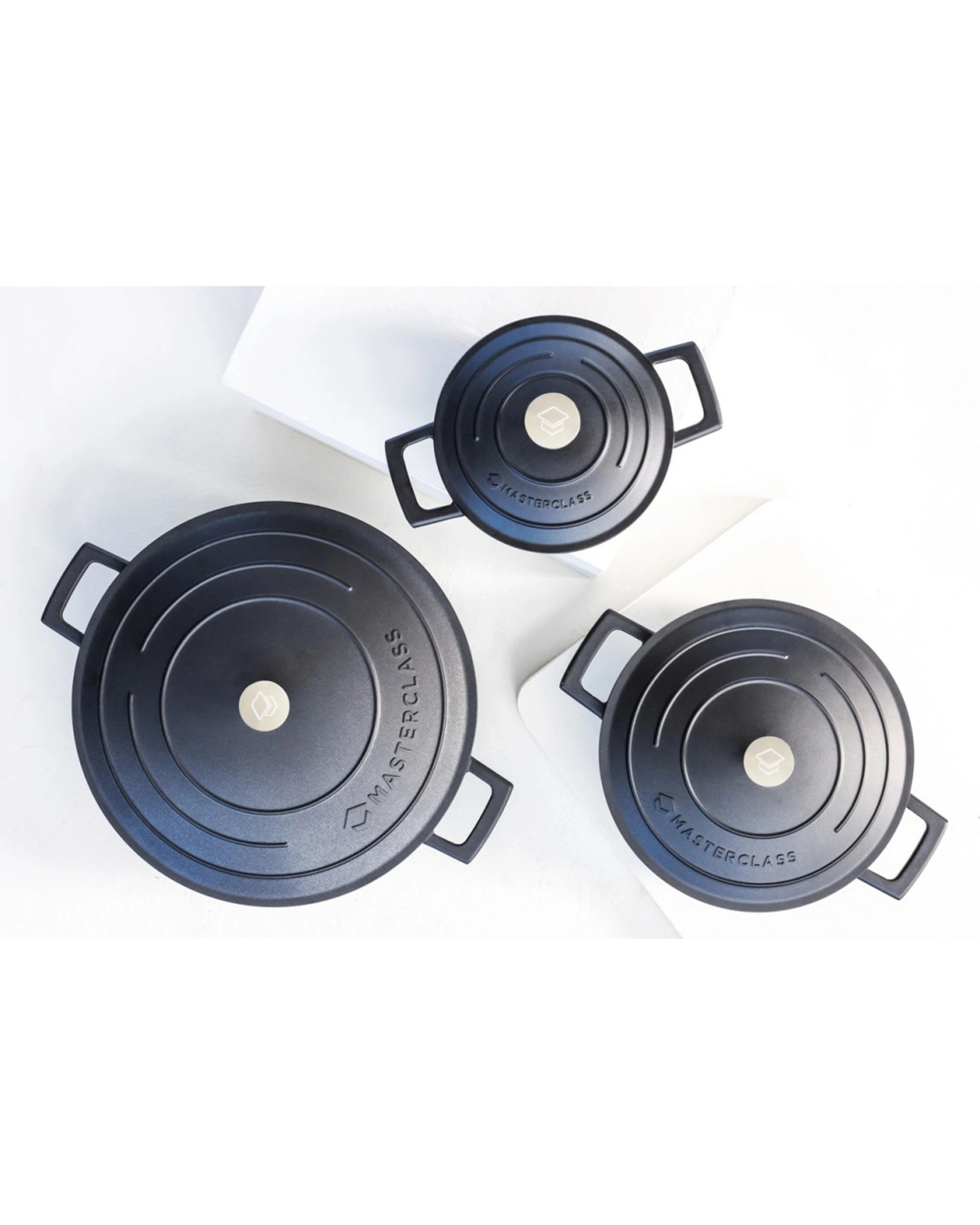 5 MasterCraft Cast Aluminium Shallow Casserole Dish Kitchen Cooking Pot 5L 33cm - Black, 5 of 6