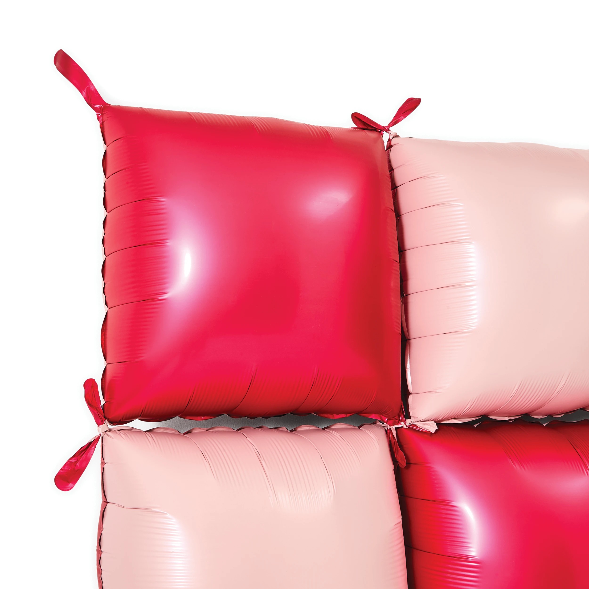 4 36 Pack Pink and Red Check Foil Balloon Backdrop, 4 of 5