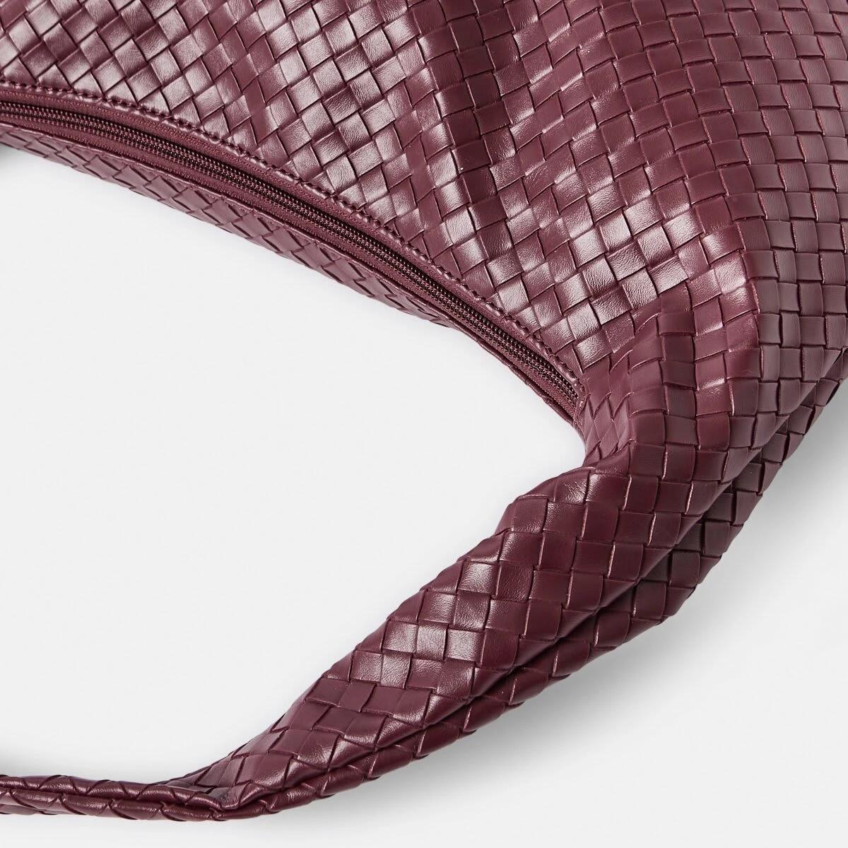 3 Weave Shoulder Bag CRIMSON RED, 3 of 4