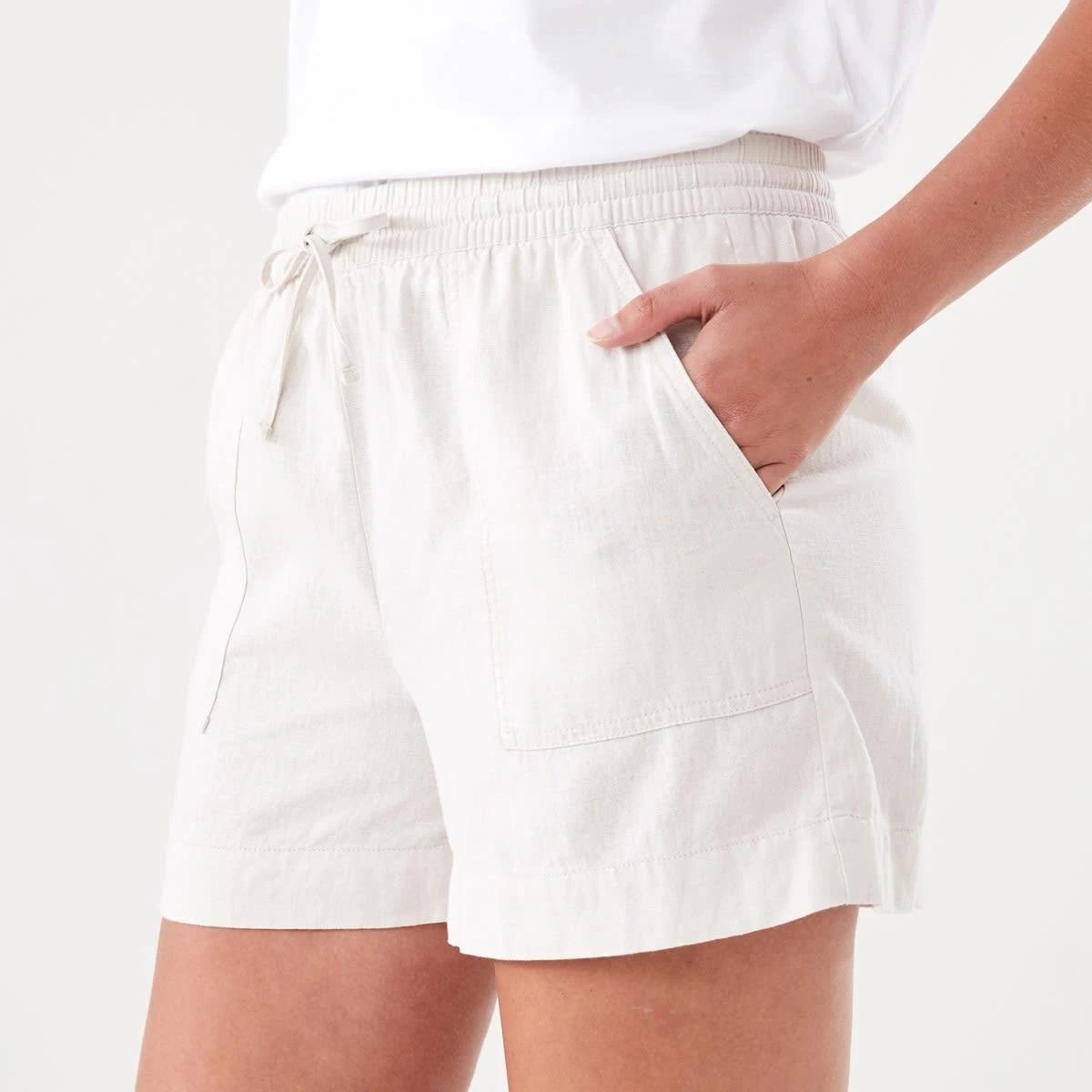 2 Linen Blend Patch Pocket Shorts NATURAL BEIGE, 2 of 6
