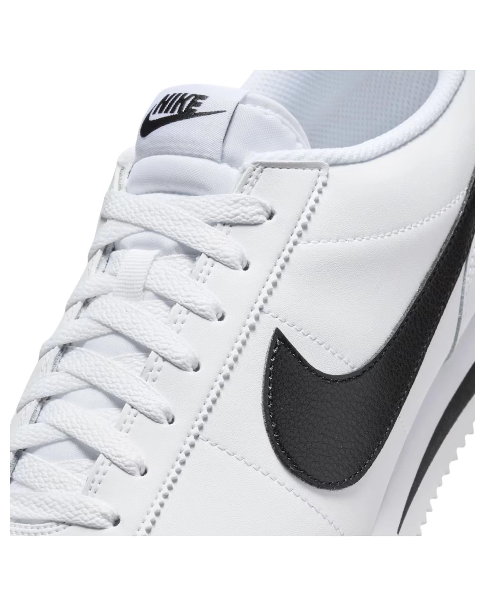 5 Nike Mens Cortez Leather Athletic Shoes WHITE/BLACK, 5 of 8