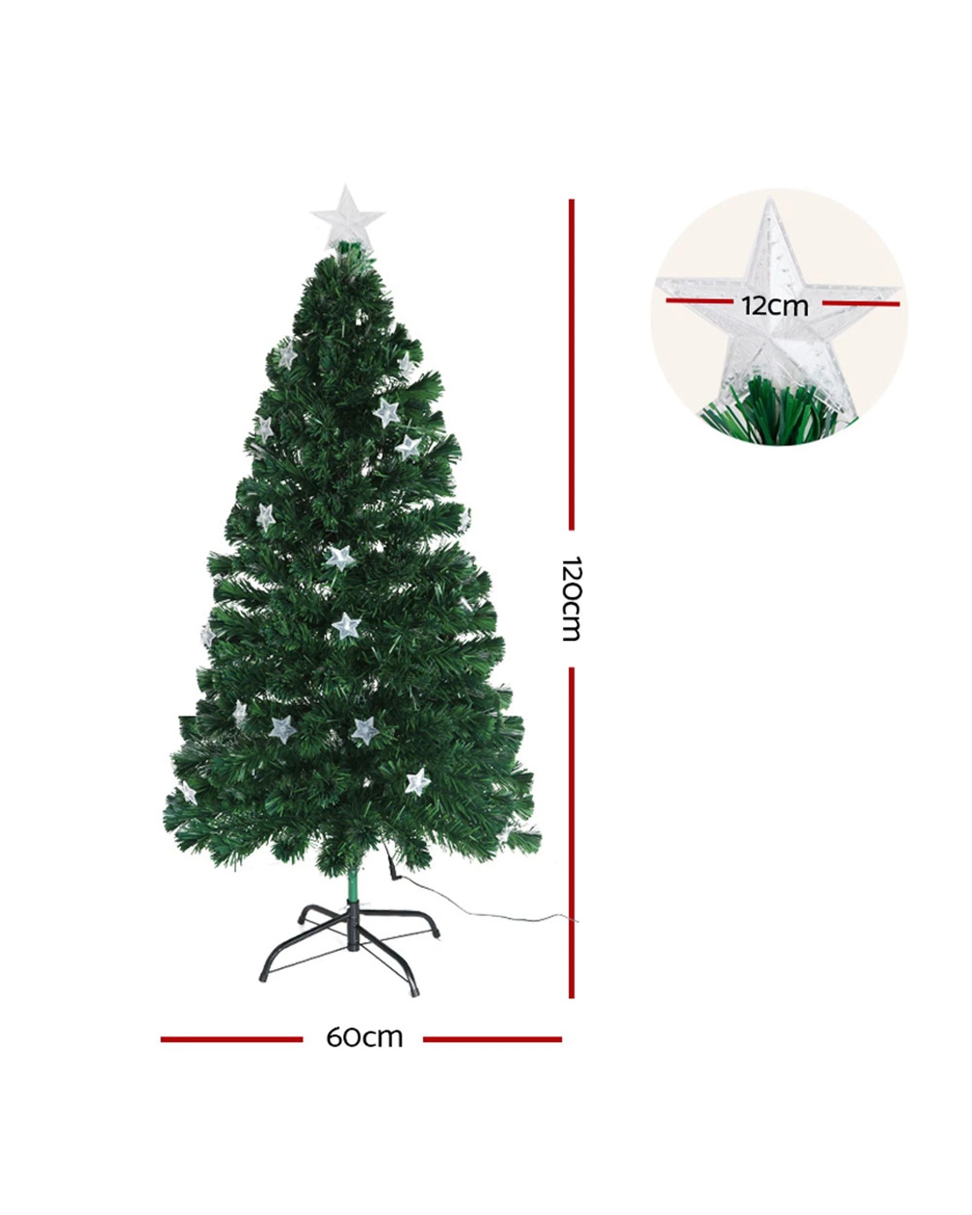 2 Jingle Jollys 1.2m Christmas Tree Optic Fibre Led Xmas Tree
 - Green, 2 of 3