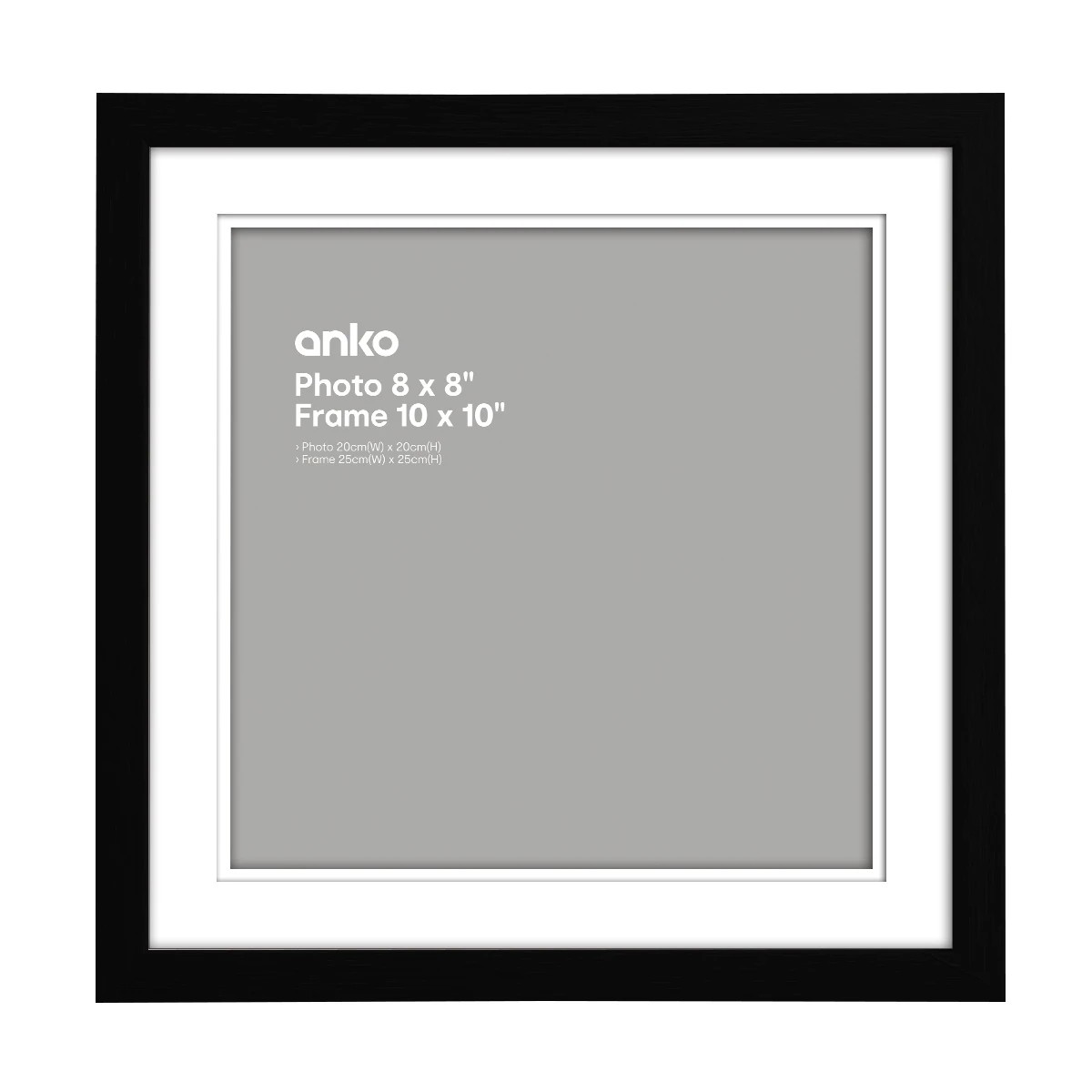 1 Nice Photo Frame - 8in. x 8in. (20cm x 20cm), Black