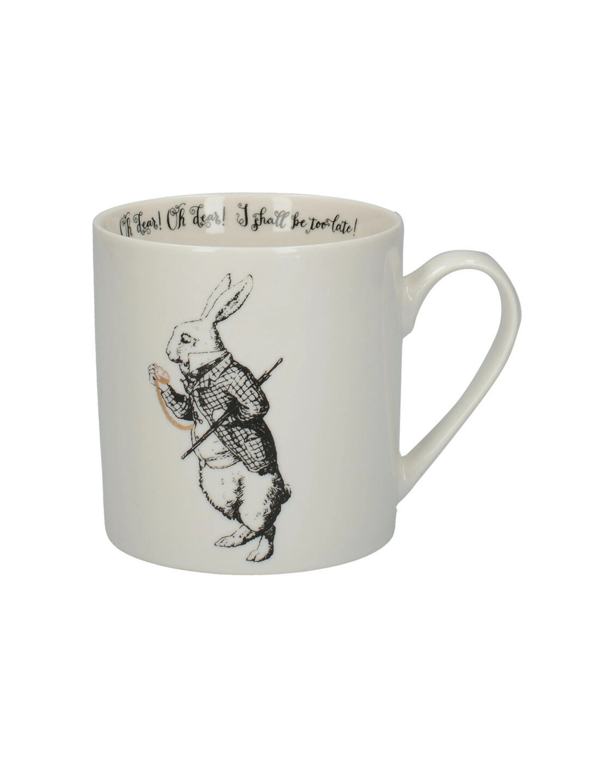 2 Mikasa 2PK V&A  Alice In Wonderland Coffee Drinking Mug Fine China Set 350mL - Rabbit - White, 2 of 7
