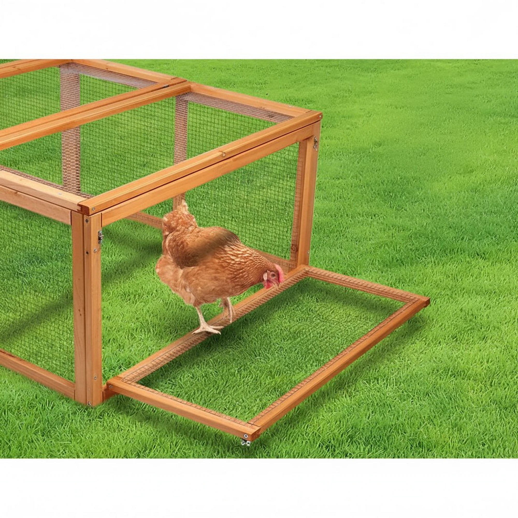 7 i.Pet Chicken Coop Rabbit Hutch Extra Large Wooden Chicken House Run - Brown, 7 of 8