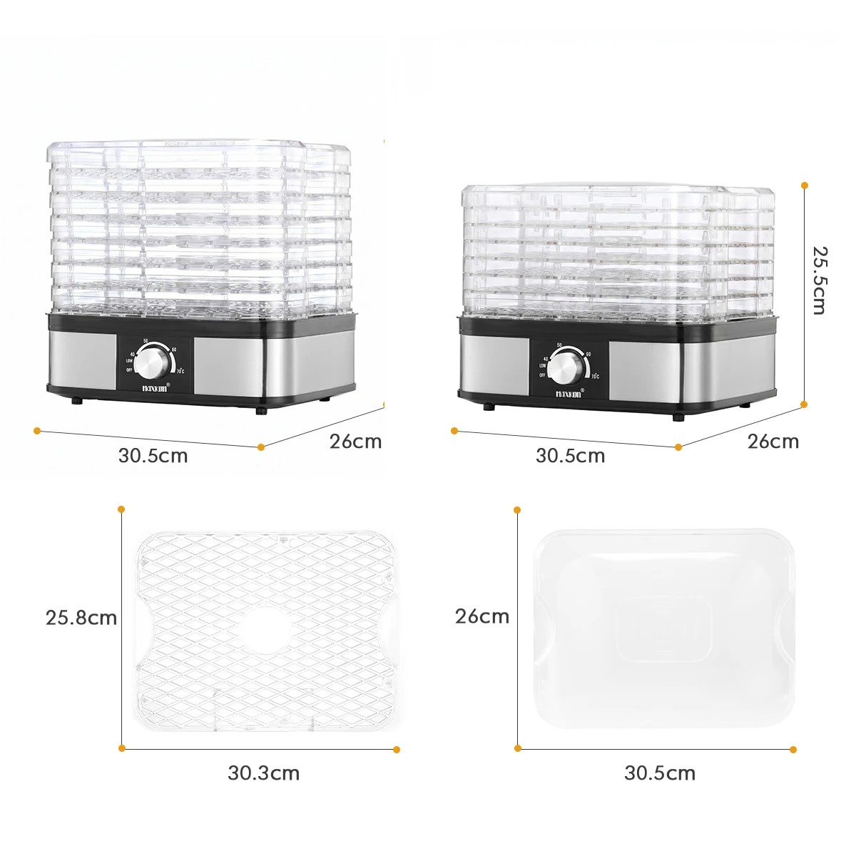 2 Maxkon Food Dehydrator Fruit Meat Dryer Beef Jerky Maker with 7 Adjustable Trays Black, 2 of 6