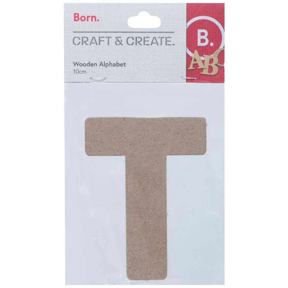 1 Born Wooden Alphabet Letter T 10cm, 1 of 3