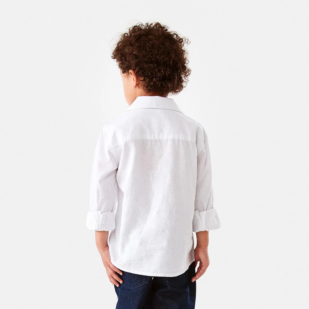 2 Long Sleeve Linen Shirt White, 2 of 9
