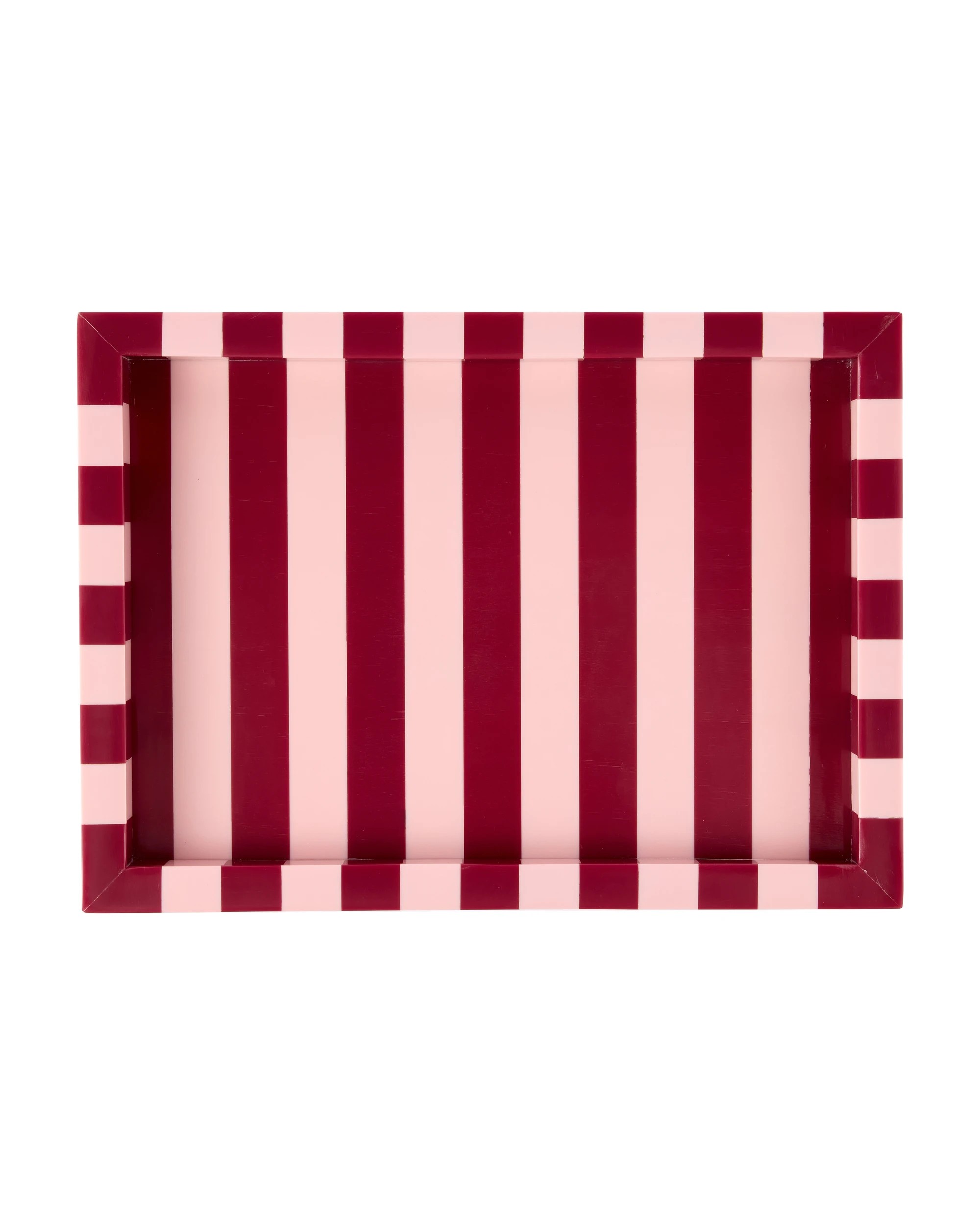 3 Pink and Berry Stripe Decor Tray, 3 of 6