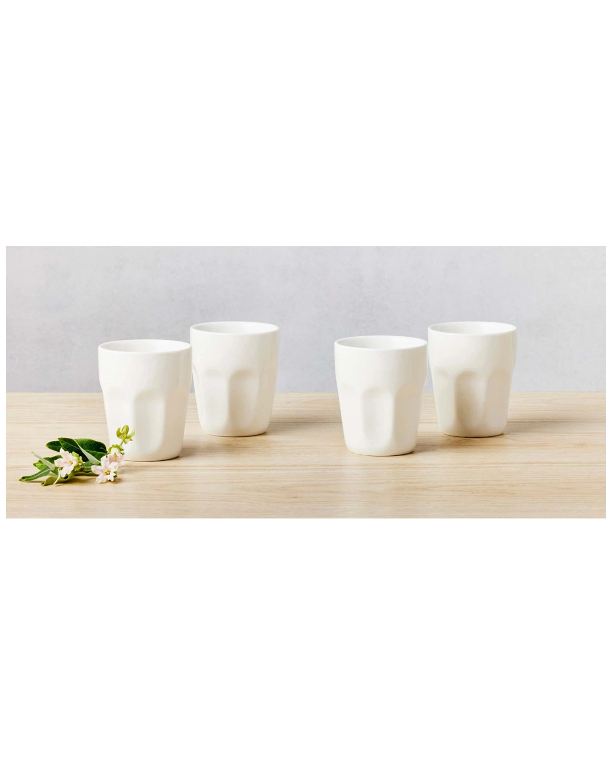 2 Maxwell & Williams 4pc Basics Latte Cup Set 200ml Porcelain Cups For Coffee - White, 2 of 3