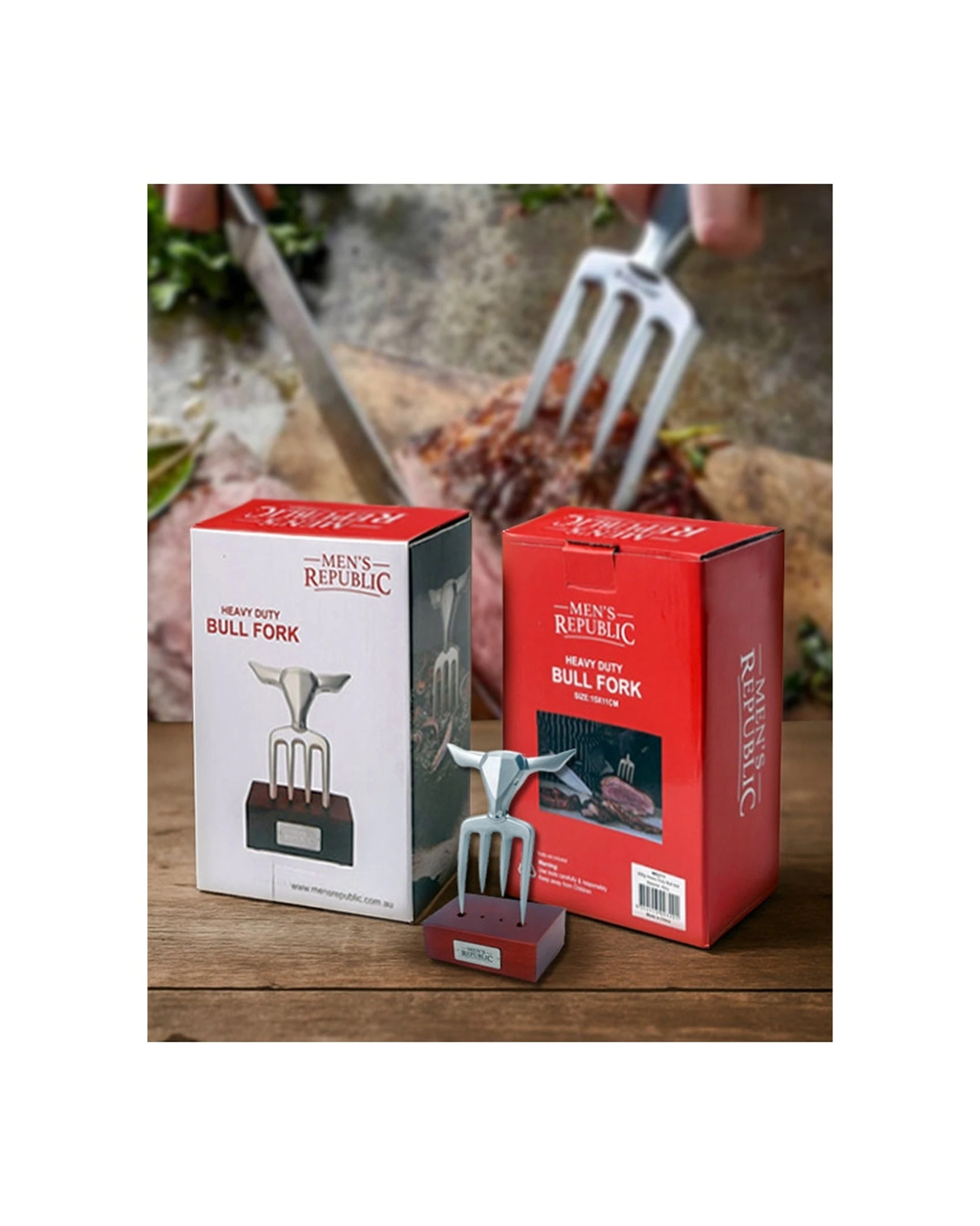 8 Mens Republic Heavy Duty Bull Fork For Carving And Serving Meat - Black, 8 of 9