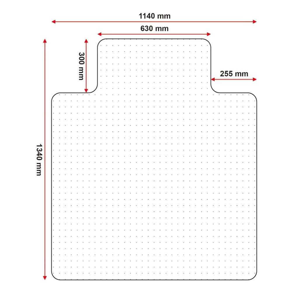 6 Carpet PC Chair Mat 1140x1340 Keyshape Suits 12 mm Carpet, 6 of 6