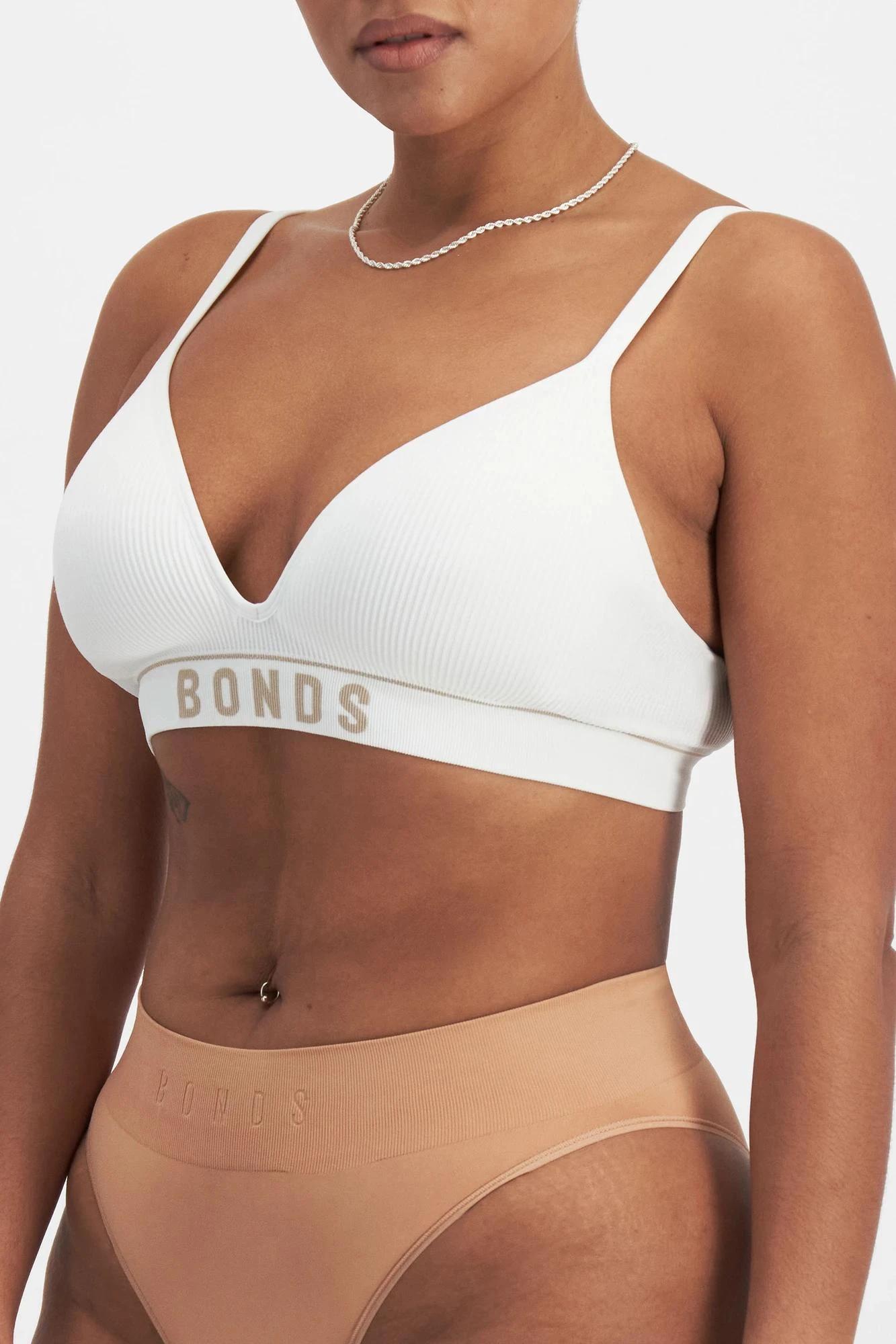 6 Womens Retro Rib T-Shirt Crop Bra - Bonds WHITE/BLUSH, 6 of 8