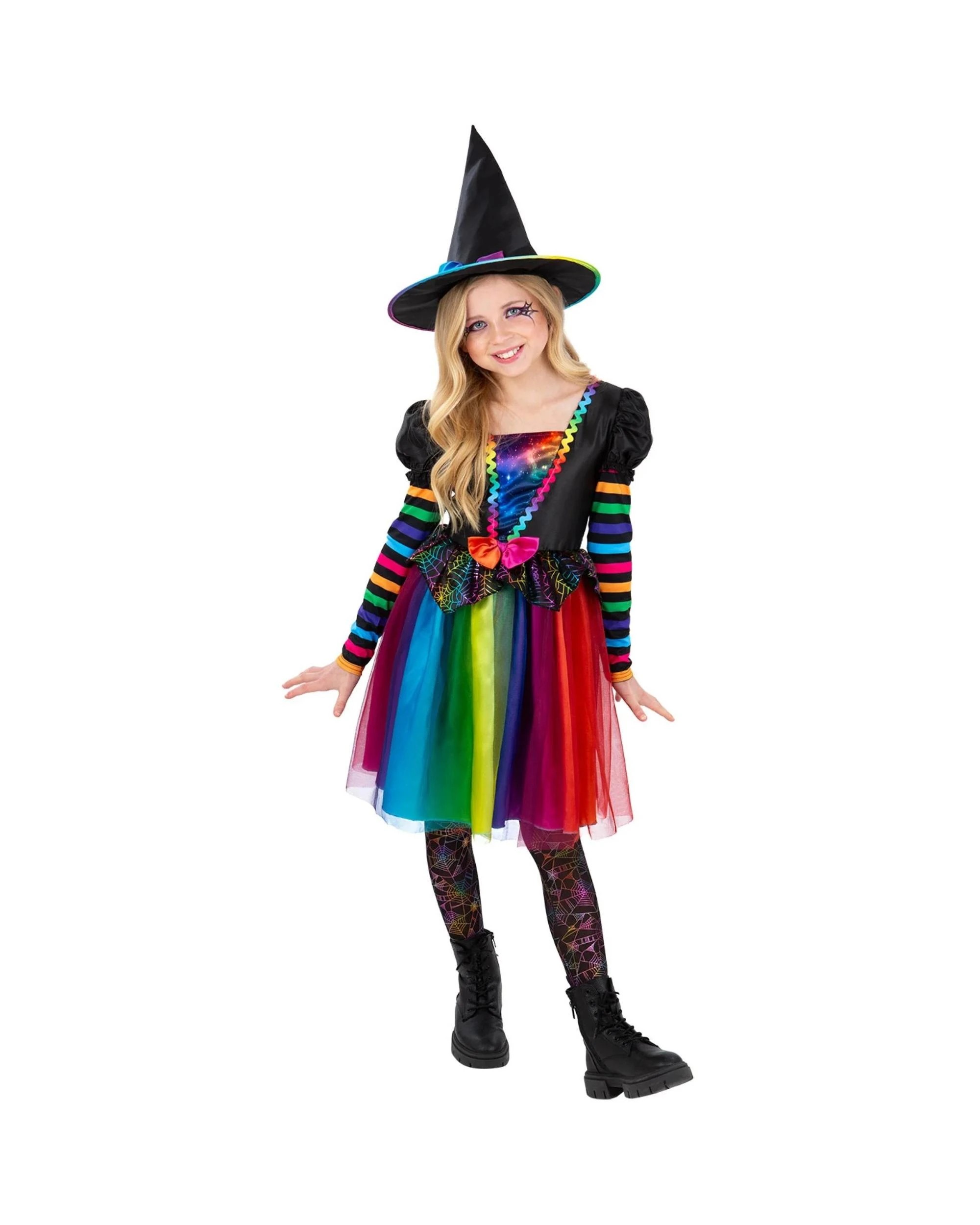 1 Rainbow Witch Child Costume Size M 7-9 Years, 1 of 4