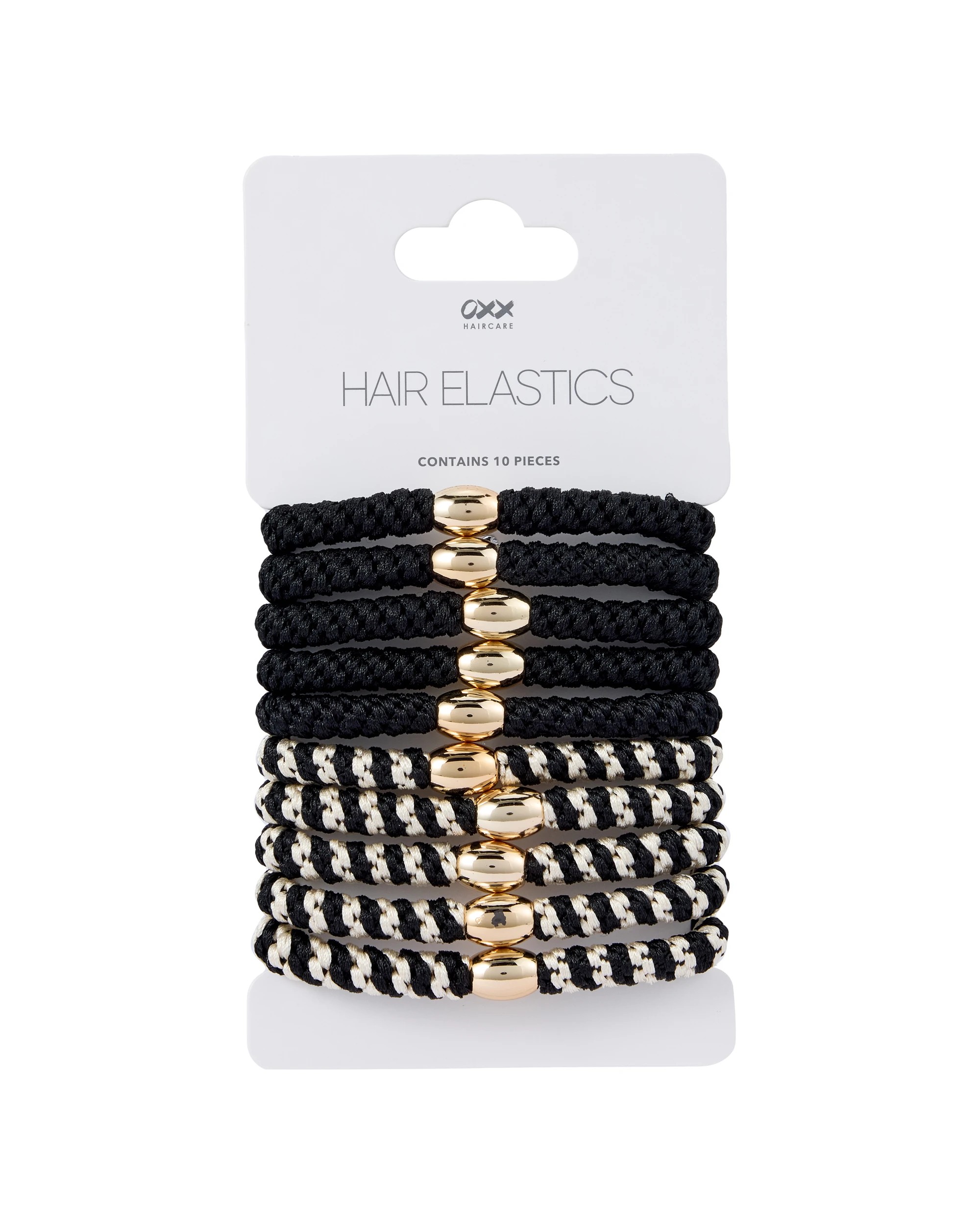 3 OXX Haircare 10 Piece Hair Elastics - Black and White, 3 of 3