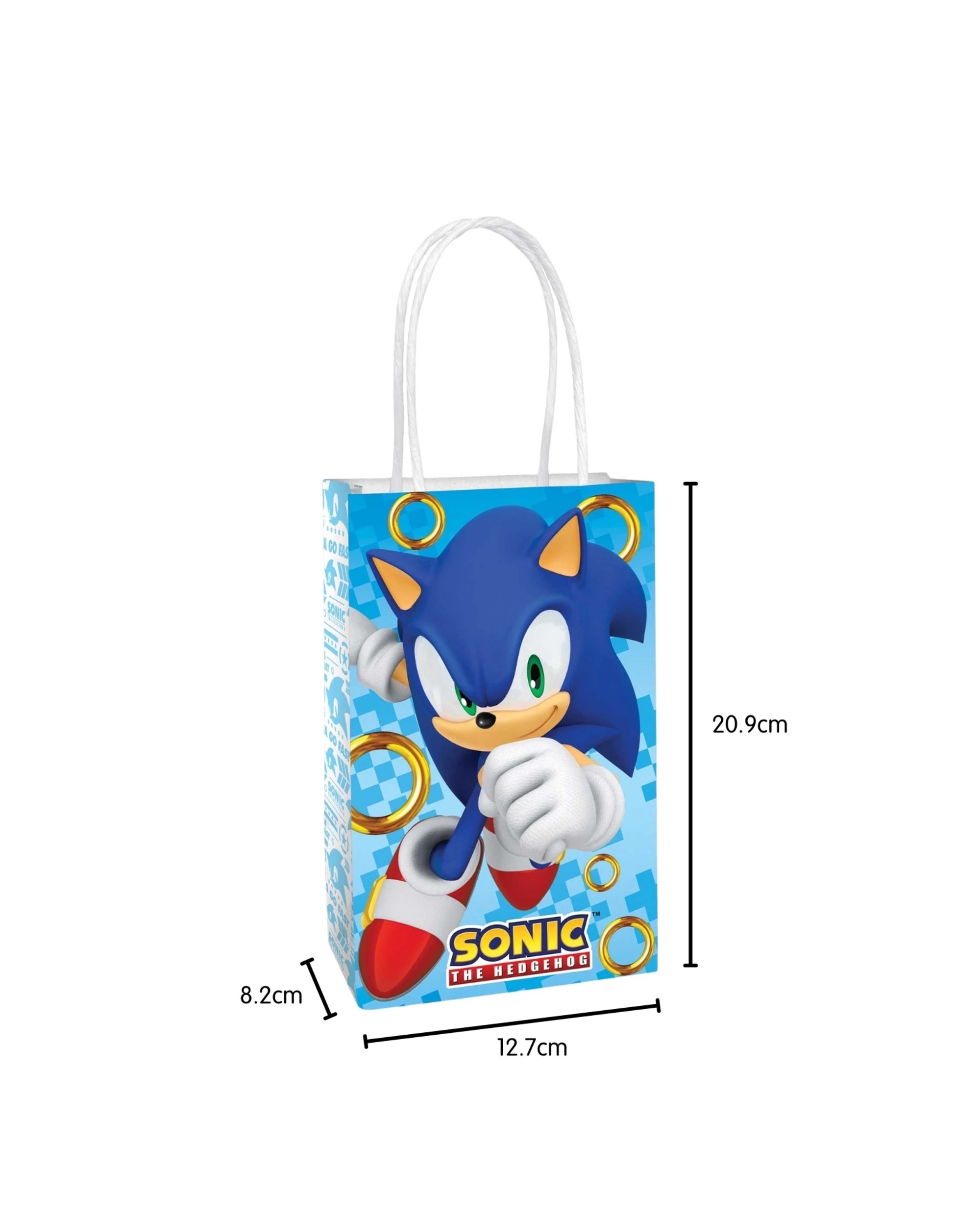 2 Amscan Sonic The Hedgehog Paper Gift Bags Pack of 8, 2 of 2