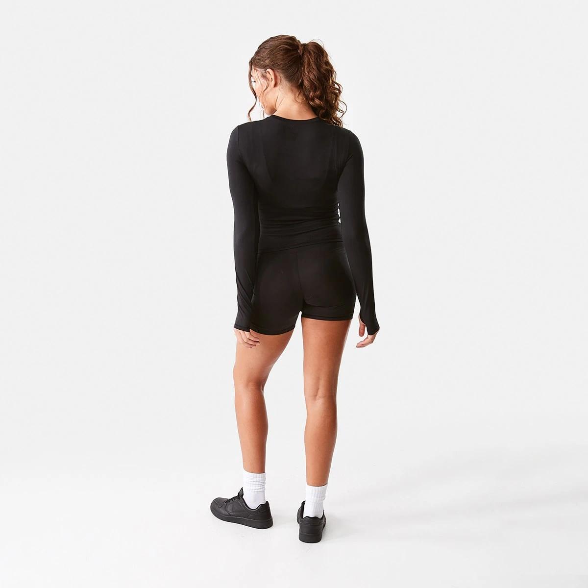 4 Active Womens Long Sleeve Ultrasoft Top BLACK, 4 of 6