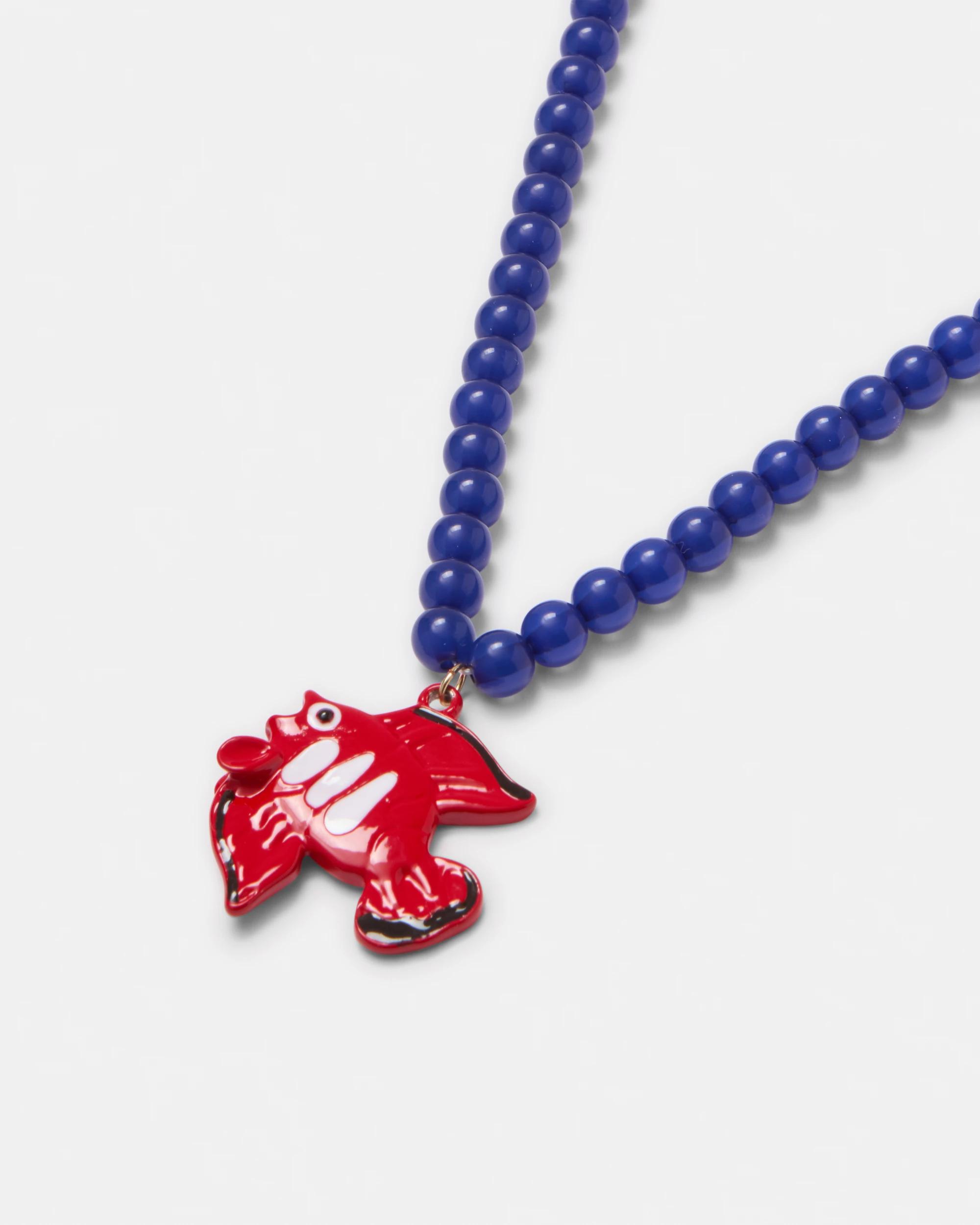 1 Fish Bead Necklace - Blue and Red Blue, 1 of 5