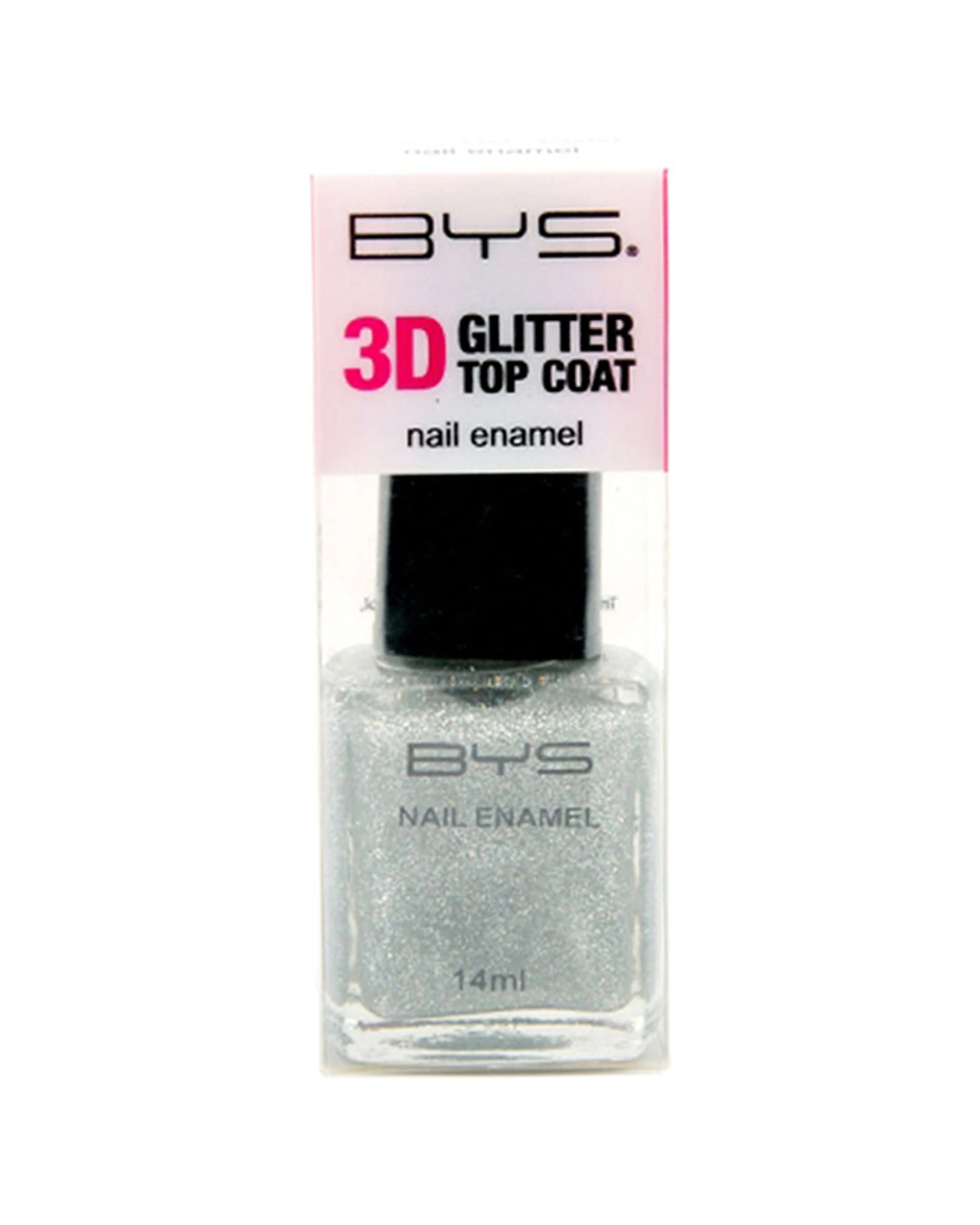 3 BYS 2PK BYS Glitter Top Coat Cold As Ice Nail Polish Long Wearing Chip Dry 14ml - Multi, 3 of 3