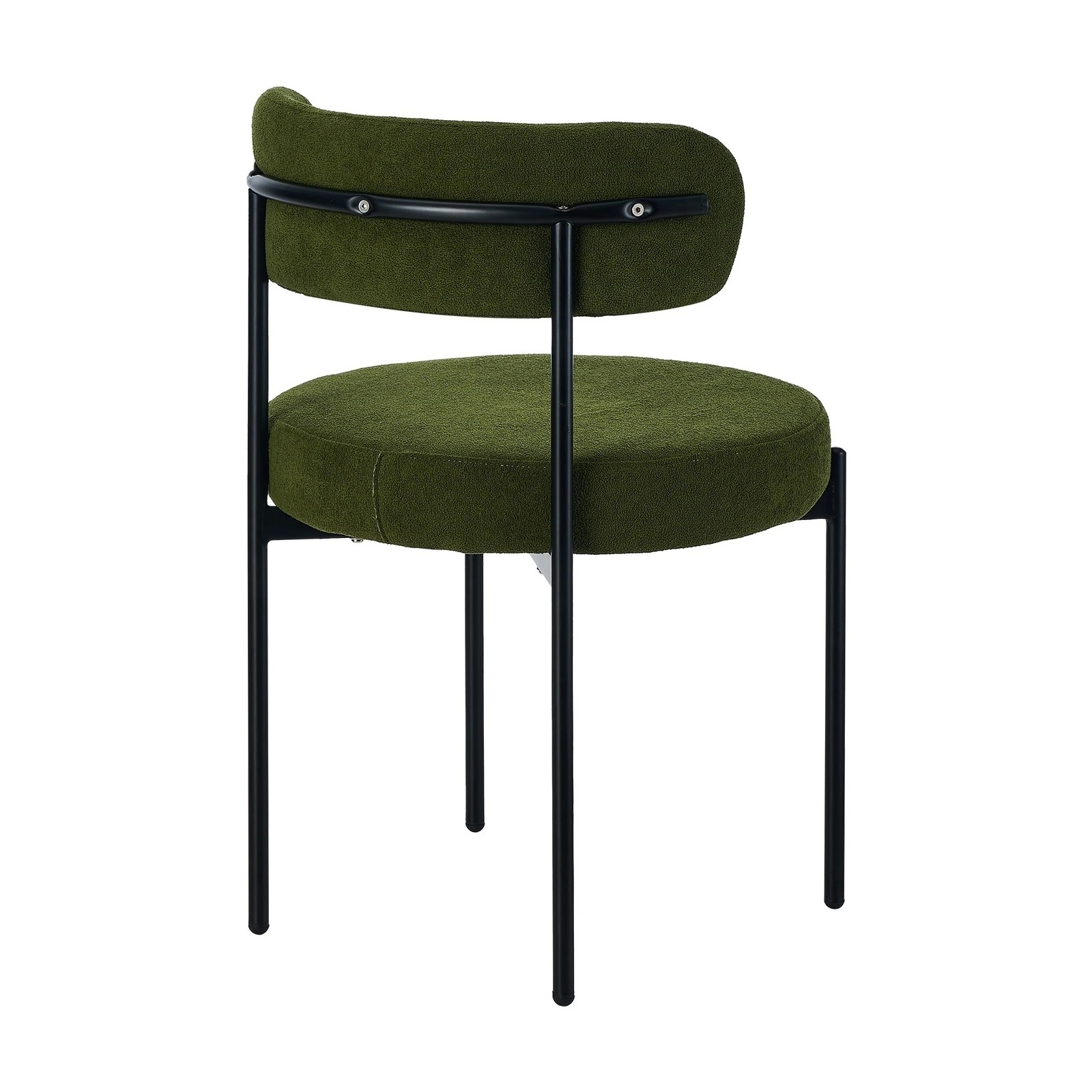 6 Oikiture 4x Dining Chair Round Boucle Kitchen Lounge Seats Backrest - Green, 6 of 9