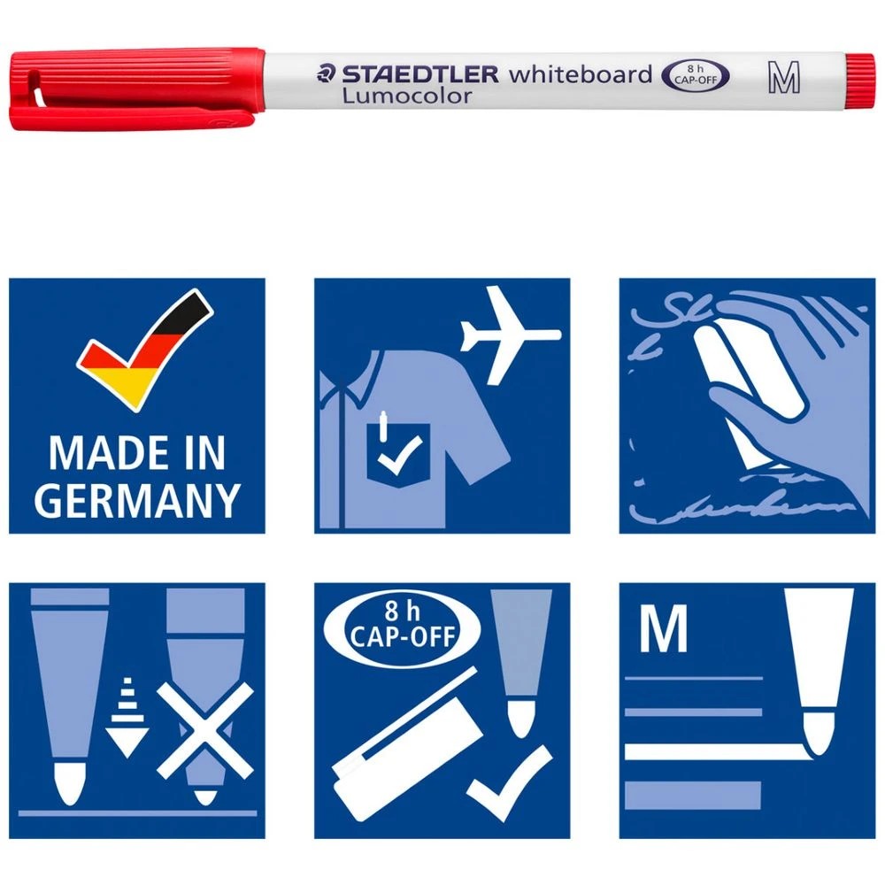 7 Staedtler Lumocolour Whiteboard Pen Black 4 Pack, 7 of 7