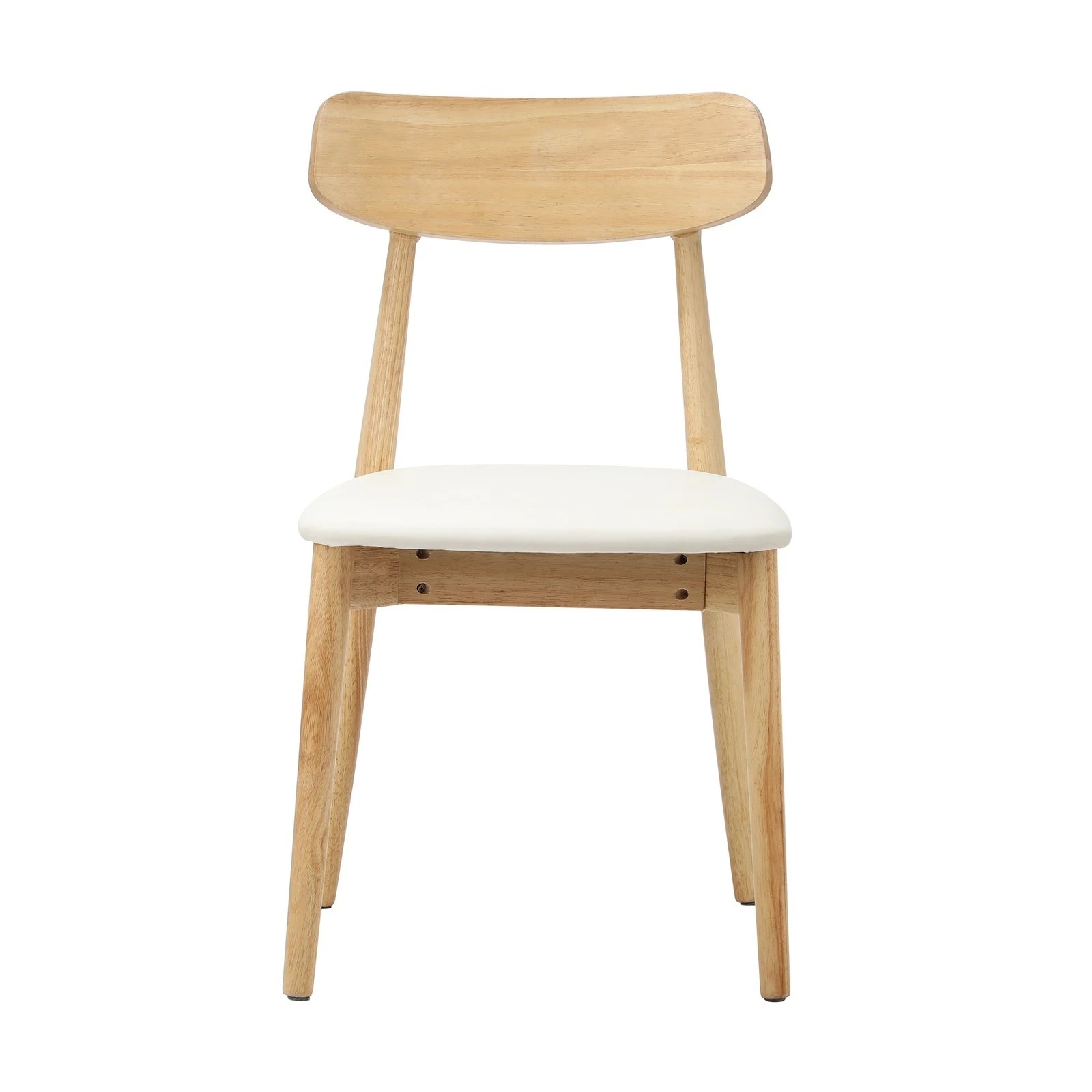 6 Oikiture 2x Dining Chairs Kitchen Chair PU Leather Solid Wood Cafe Lounge - Beige, 6 of 9