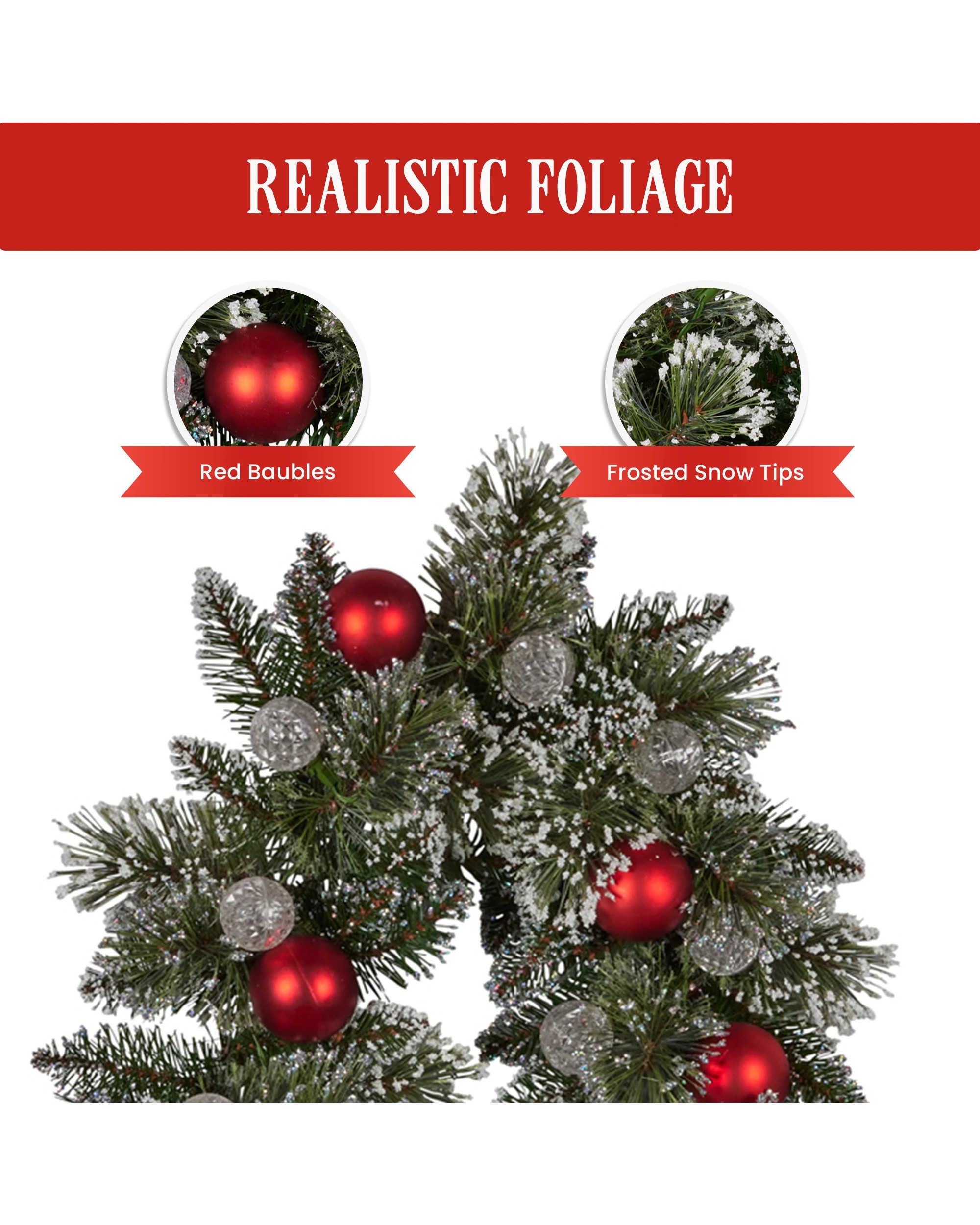 7 Christabelle 2.74m Christmas Garland Snowy With Led Lights Multicolour Tree Decoration Ornament, 7 of 8