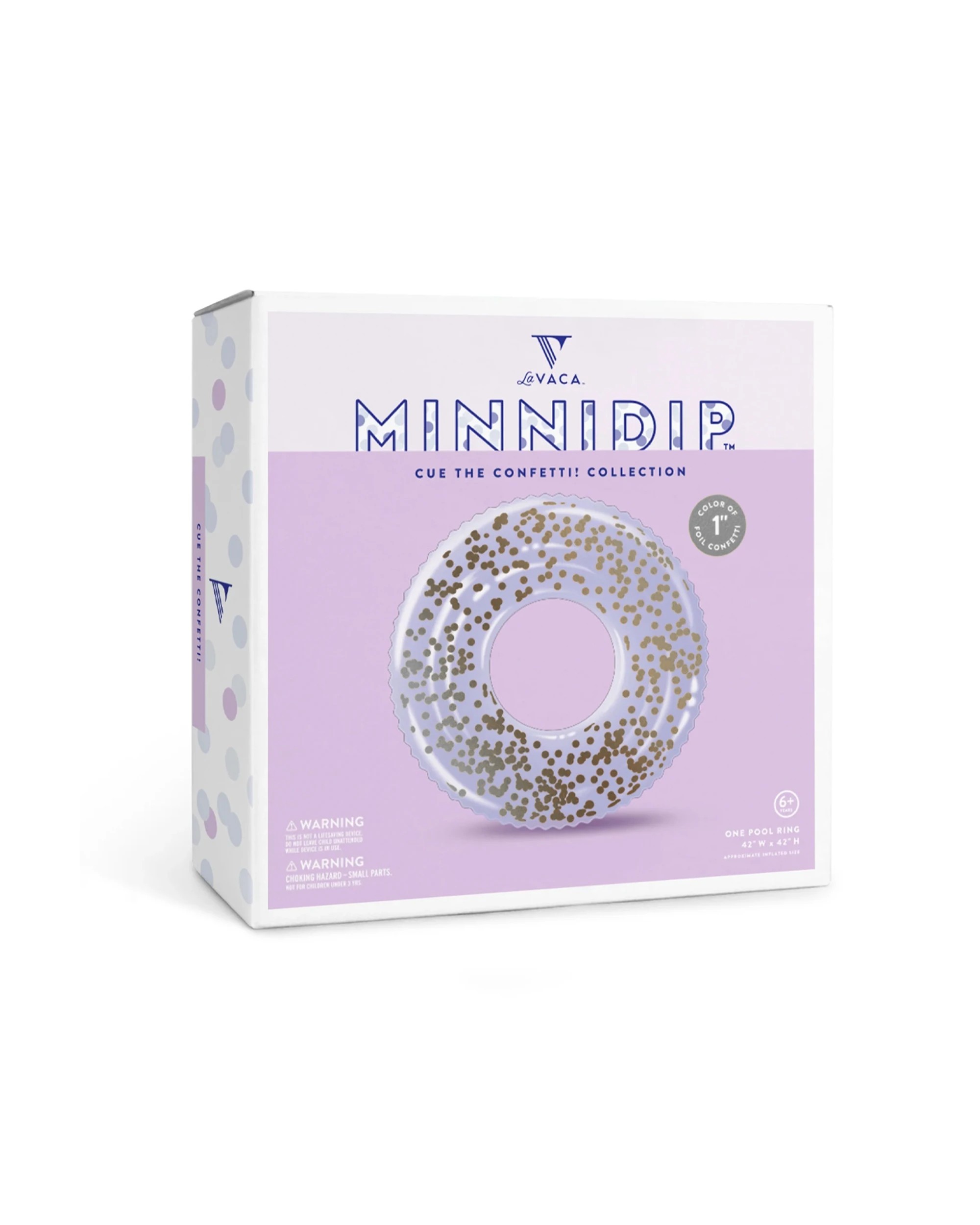 3 Minnidip 2pc Float Ring Kids Inflatable Pool Toy With Confetti 107cm - Silver, 3 of 3