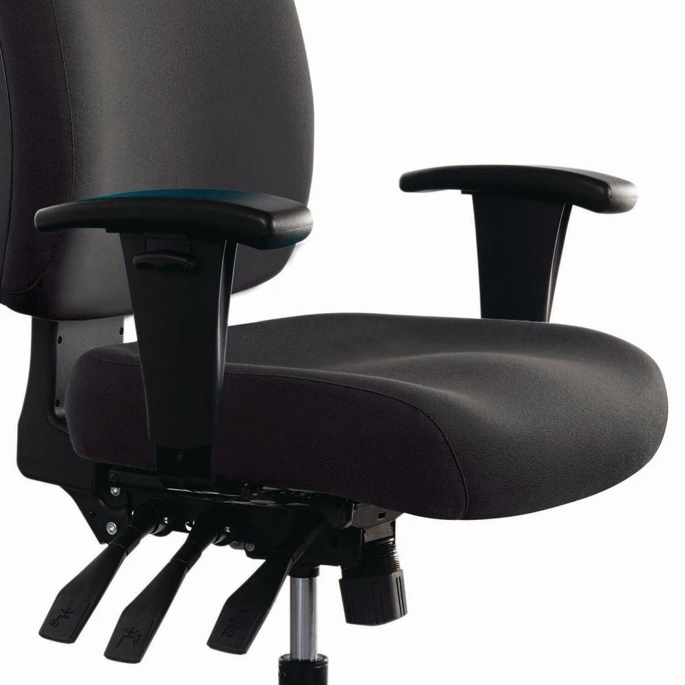 6 Buro Tidal Mid Back Fabric Chair with Arms Black Ergonomic Chairs and Desk Chairs, 6 of 10