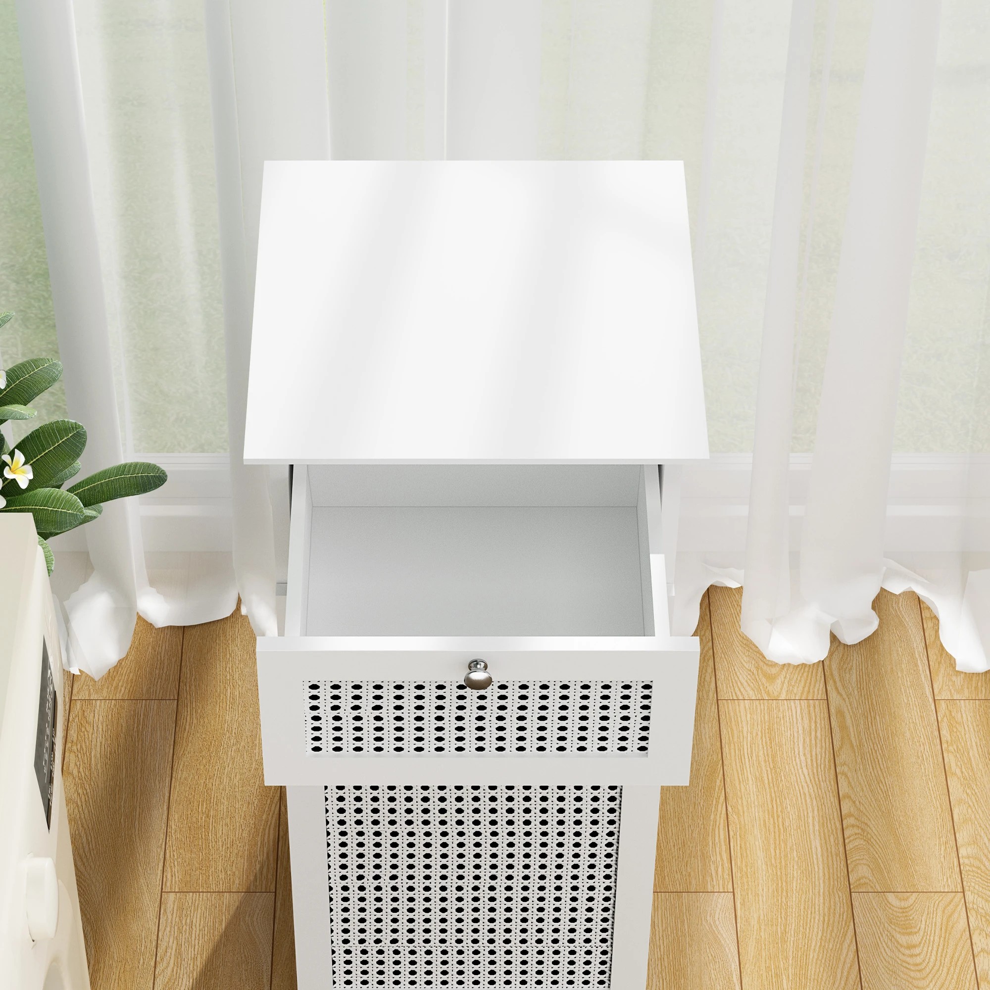 6 Artiss 2X Laundry Hamper Cabinet Bathroom Storage Rattan - White, 6 of 7