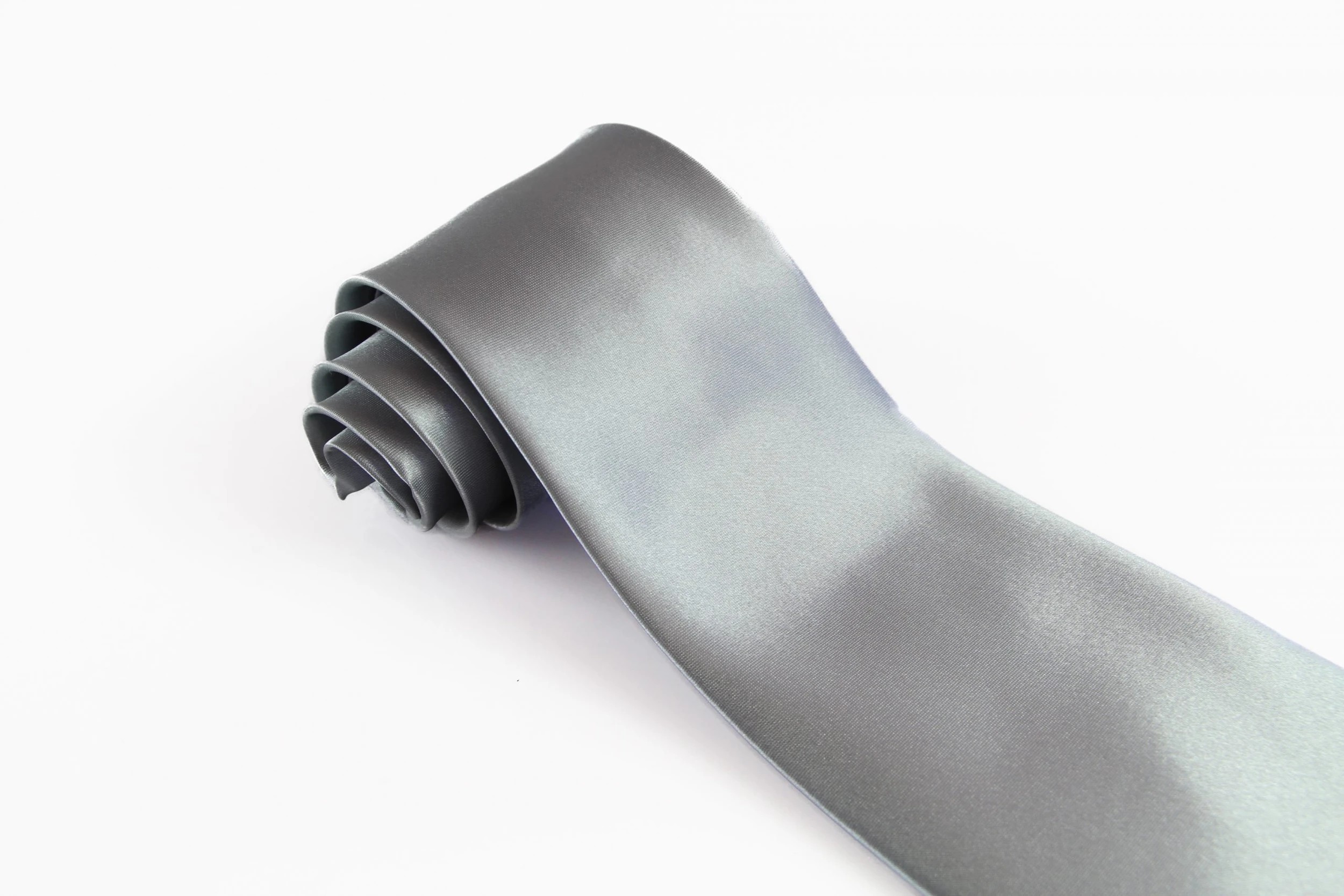 2 Zasel Mens Silver 10cm Plain Neck Tie - Silver, 2 of 5