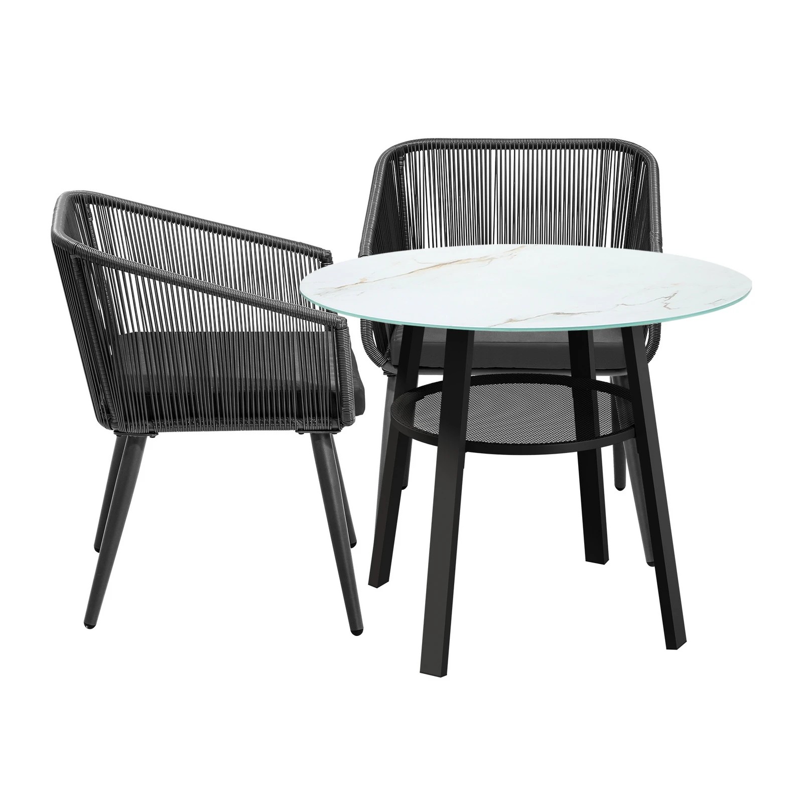 5 Livsip 3pcs Outdoor Dining Setting Marble-style Table Patio Furniture Bistro Set
 - Multi, 5 of 7