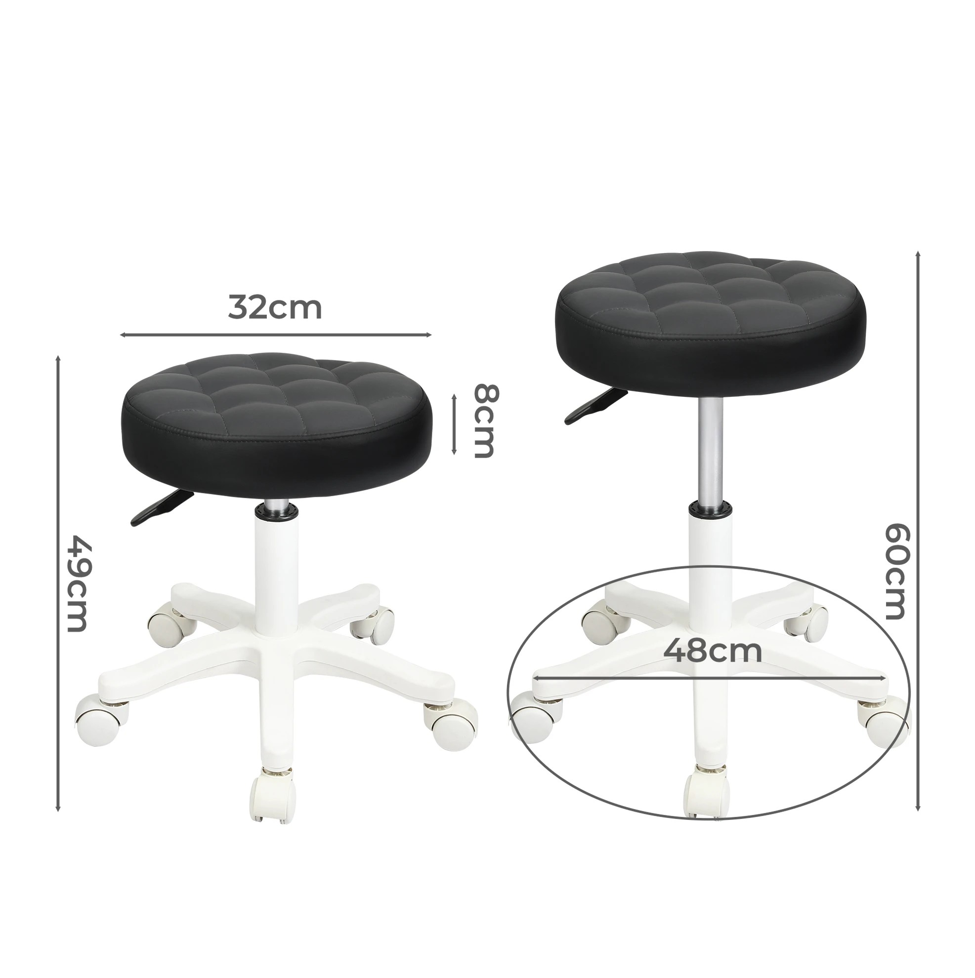 3 Levede Salon Swivel Stool  Hydraulic Lift - Black, 3 of 9