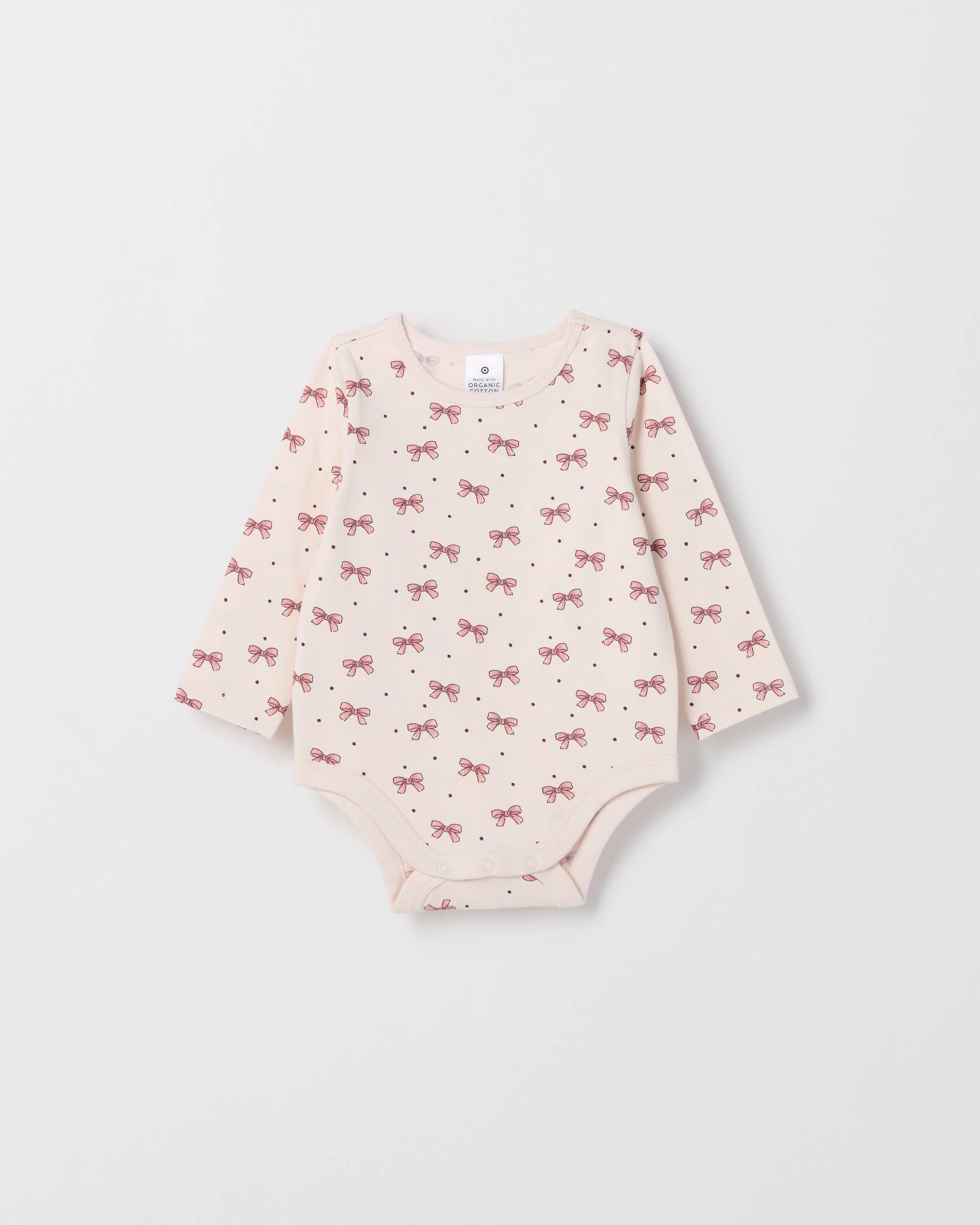 5 Target Baby Baby Organic Cotton 5 Pack Print Bodysuit BOW BEAR PASTEL, 5 of 7