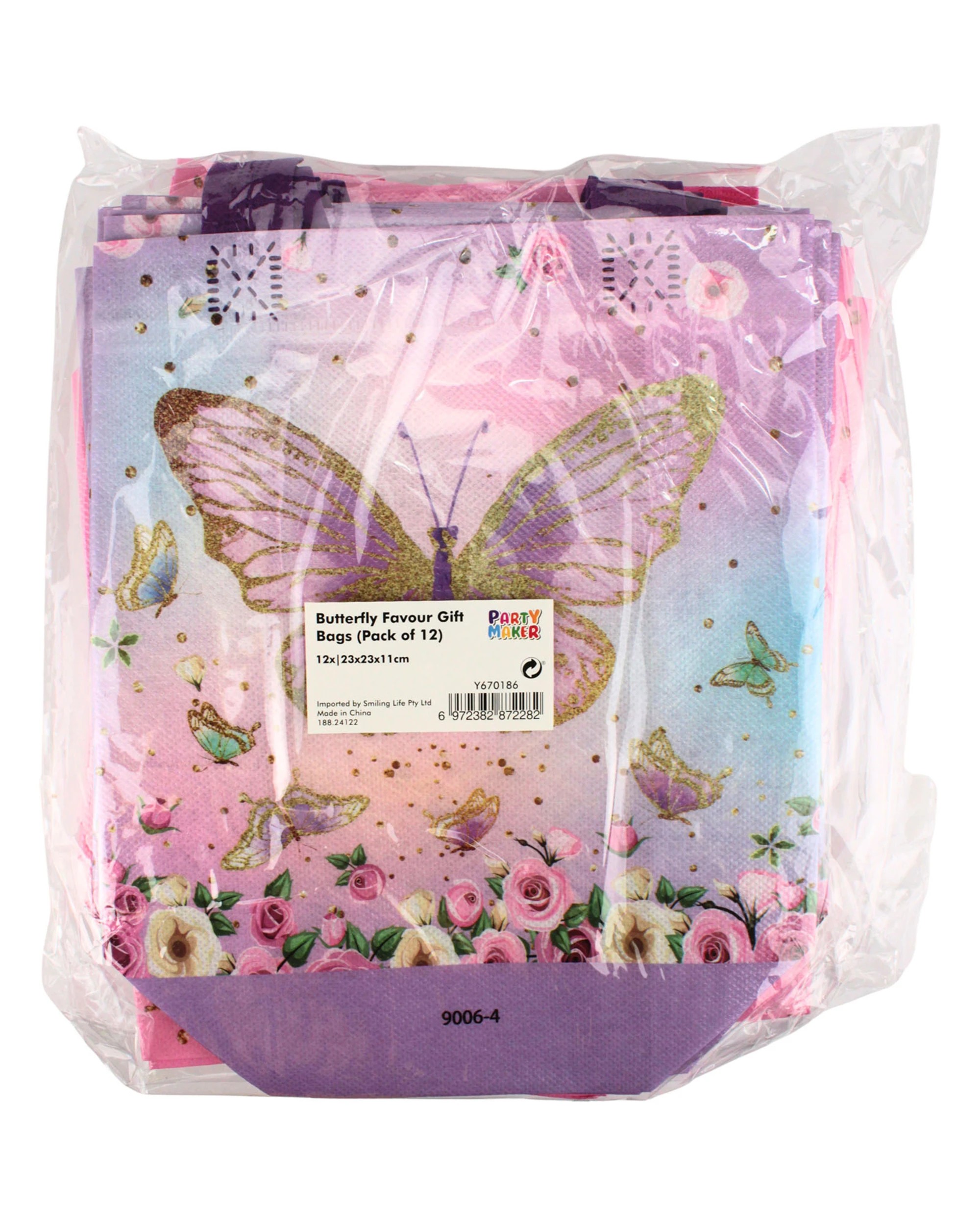 3 Party Maker Butterfly Party Tote Bags Pack of 12, 3 of 3