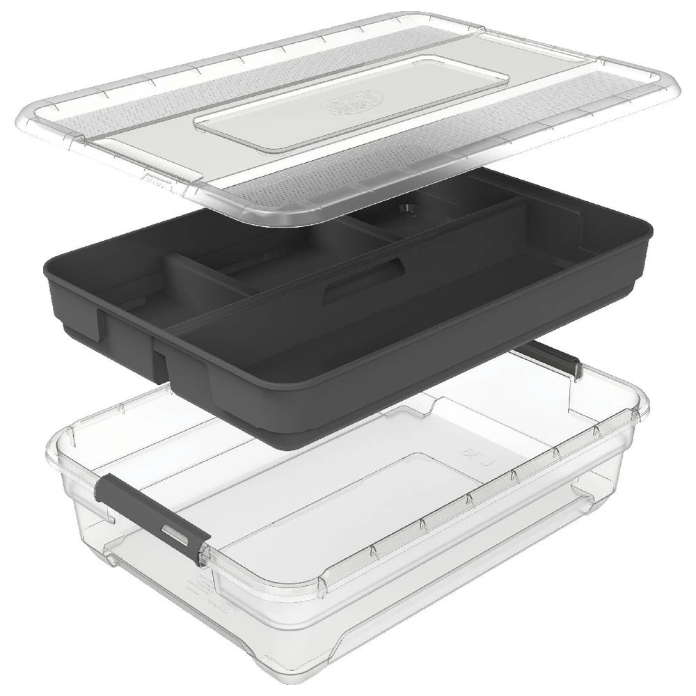 2 EZY Storage 13L Solutions+ Storage Container and Tray, 2 of 5