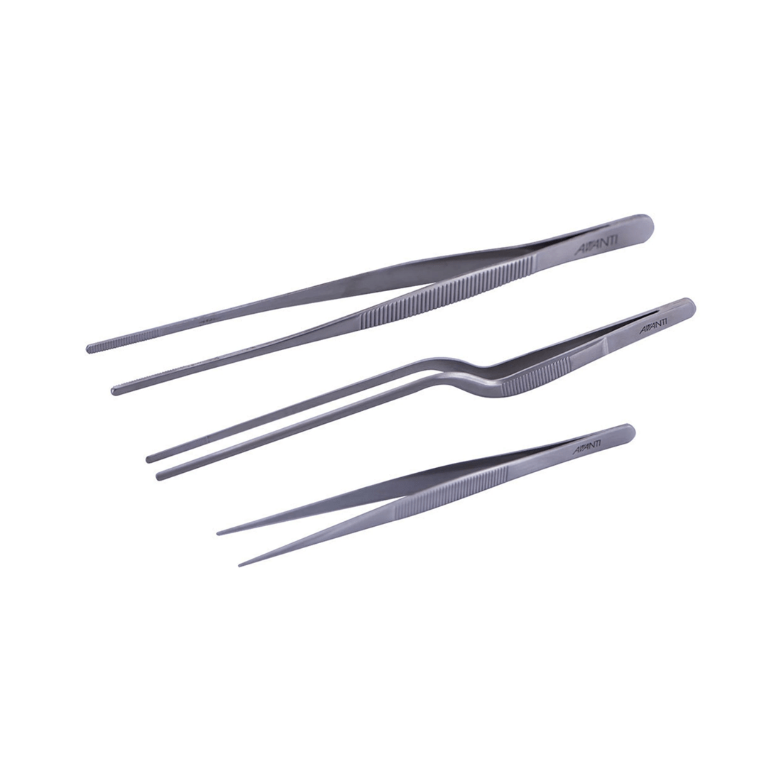 1 Avanti Plating Tweezers Set Of 3 Precision Stainless Steel Textured Grips
 - Silver, 1 of 4